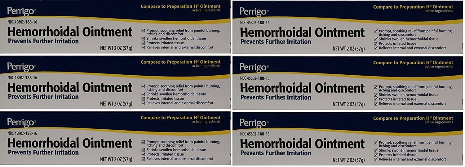 Hemorrhoidal Pain Relief Ointment Generic for Preparation H for Fast Relieves of Internal and External Hemorrhoid Symptoms 2 oz. Per Tube Total 12 oz. by PERRIGO PHARMACEUTICALS