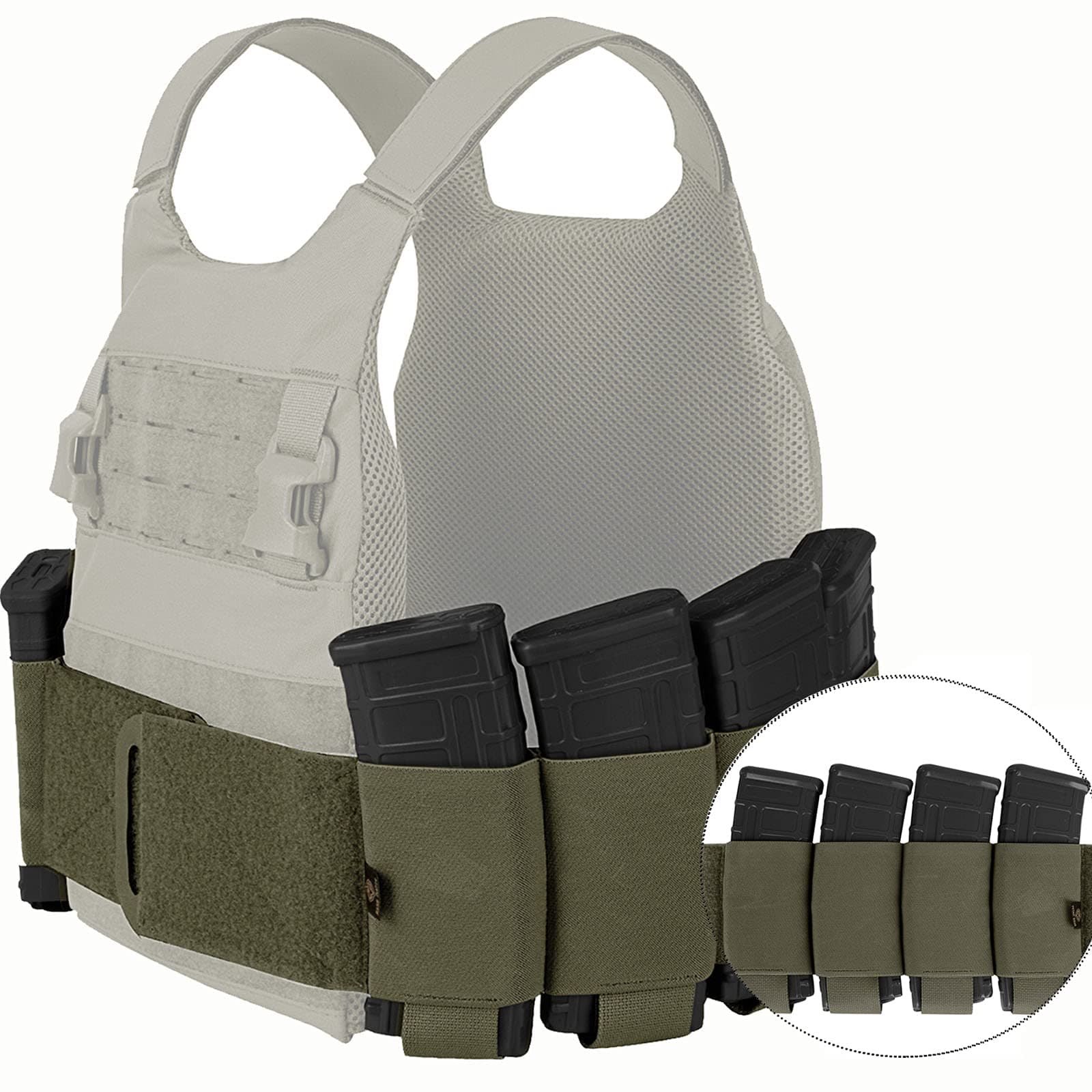 Elastic Cummerbund for Tactical Vest Stretch Cummerbund with 8 Pouches for FCPC LBT LBX