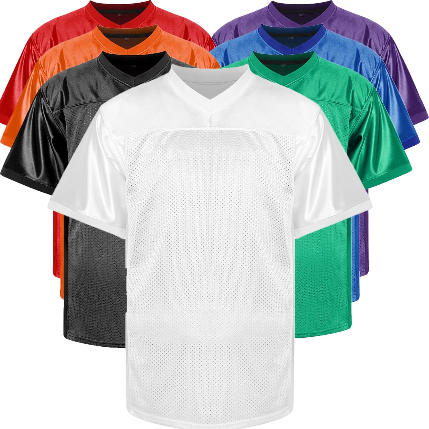 Blank Football Jerseys Mesh Athletic Football Shirt Practice Sports Uniform Black White Jersey