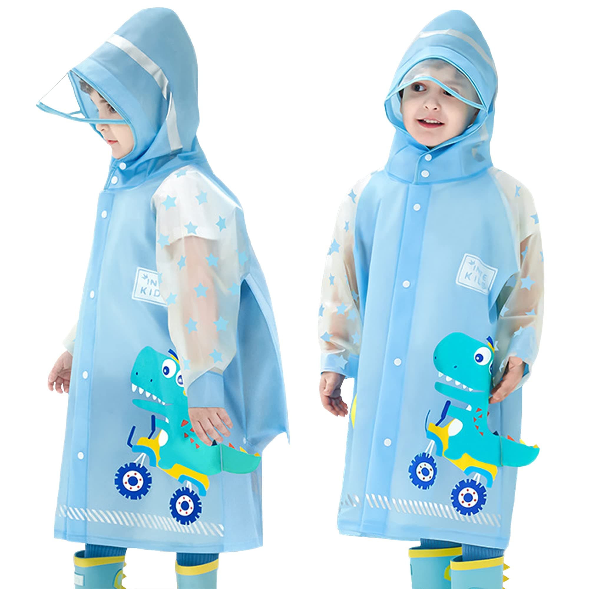 Kids Raincoats Rain Poncho Girls Boys Rain Jacket Waterproof Poncho Toddler Cartoon Rain Wear Reusable with Portable Bag S-4XL Size