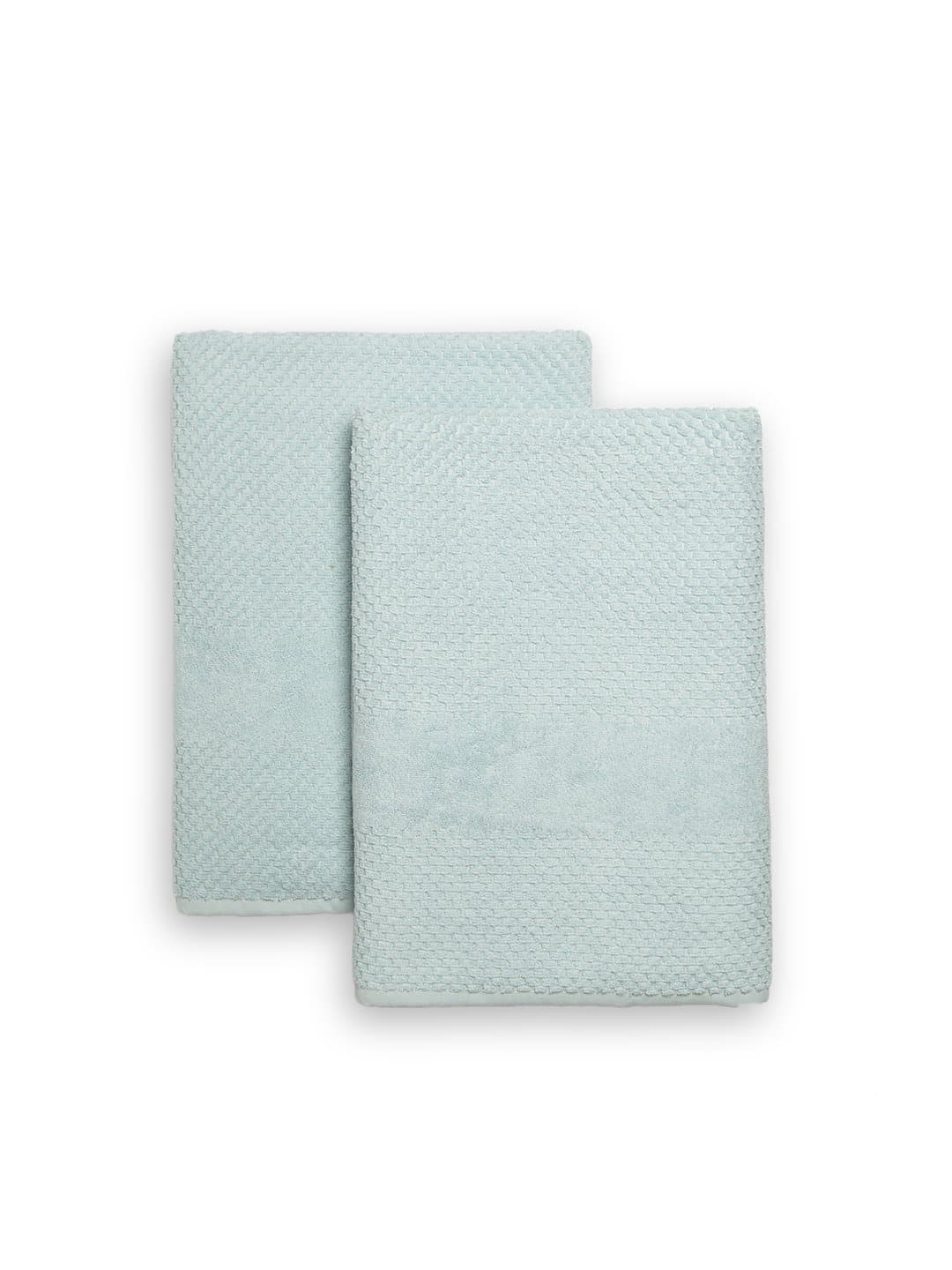 Honeycomb%100 Turkish Cotton Bath Sheet, Set of 2 (Duck Egg)
