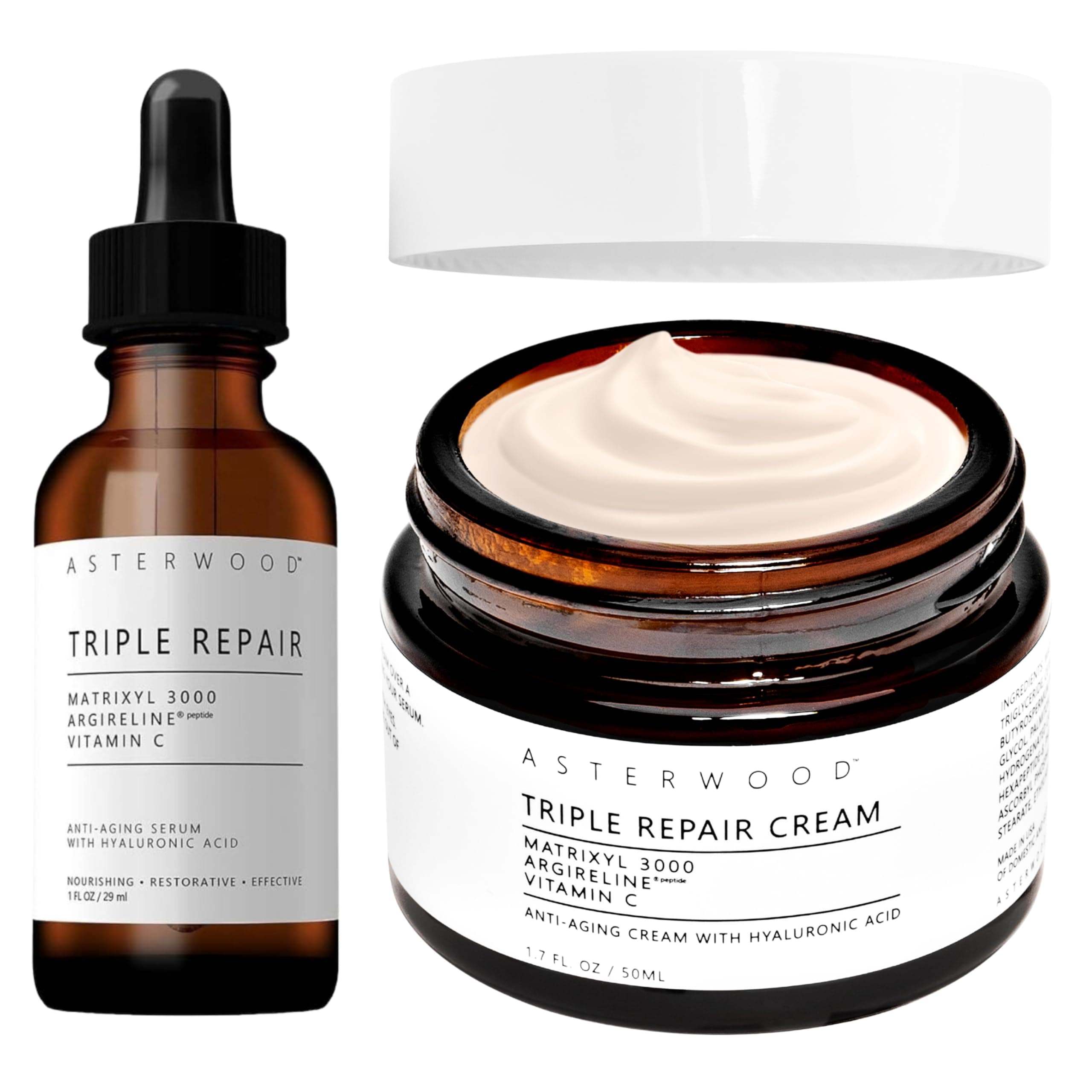 AsterwoodTriple Repair Matrixyl 3000 Serum 1 oz + Triple Repair Face Cream 1.7 oz