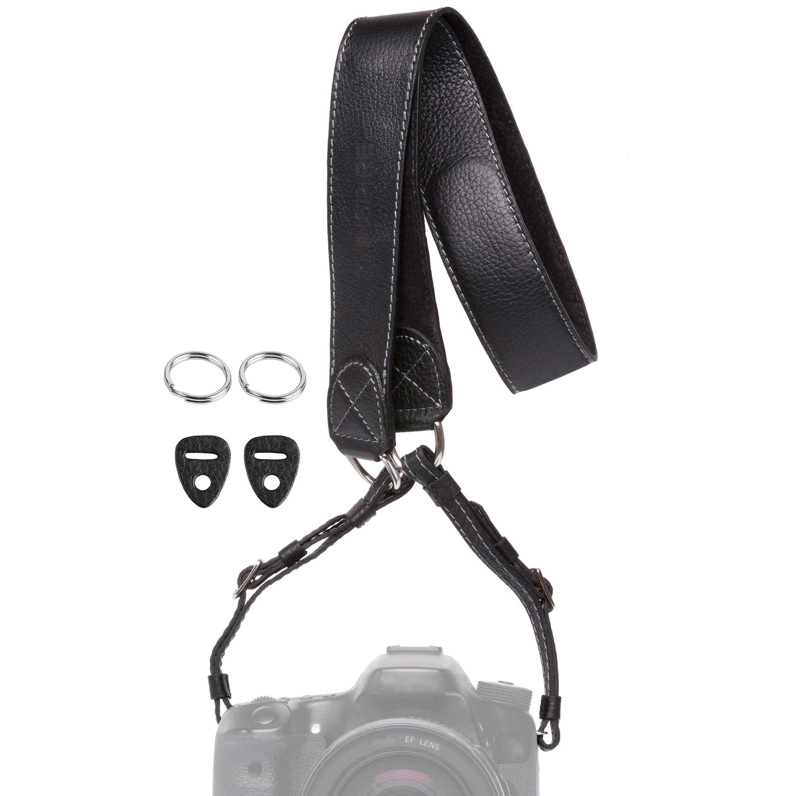 Inspire in Time Camer Neck Strap - Genuine Leather Adjustable Universal Strap