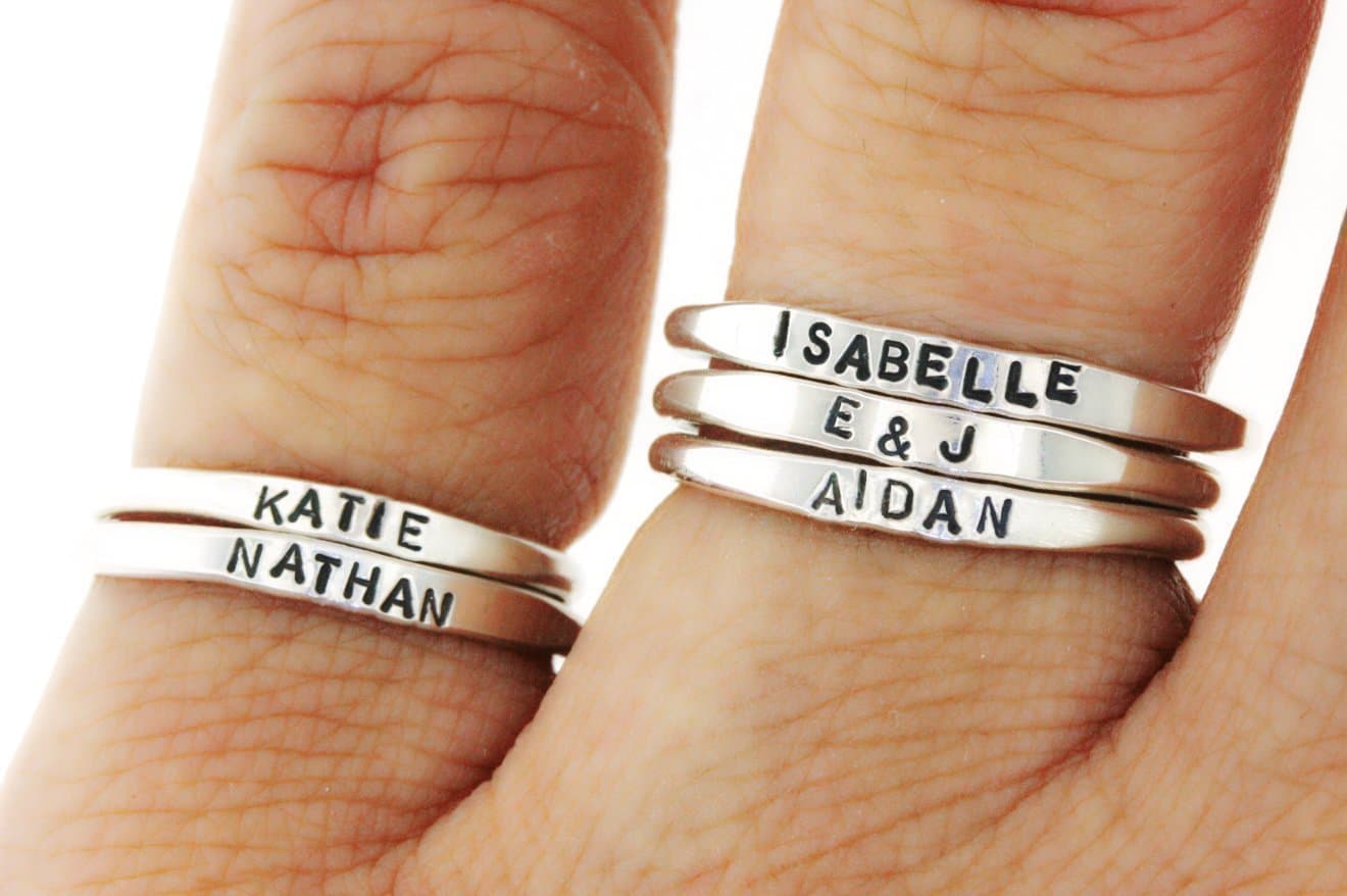 Teeny Tiny Stacking Sterling Silver Ring Personalized Ring