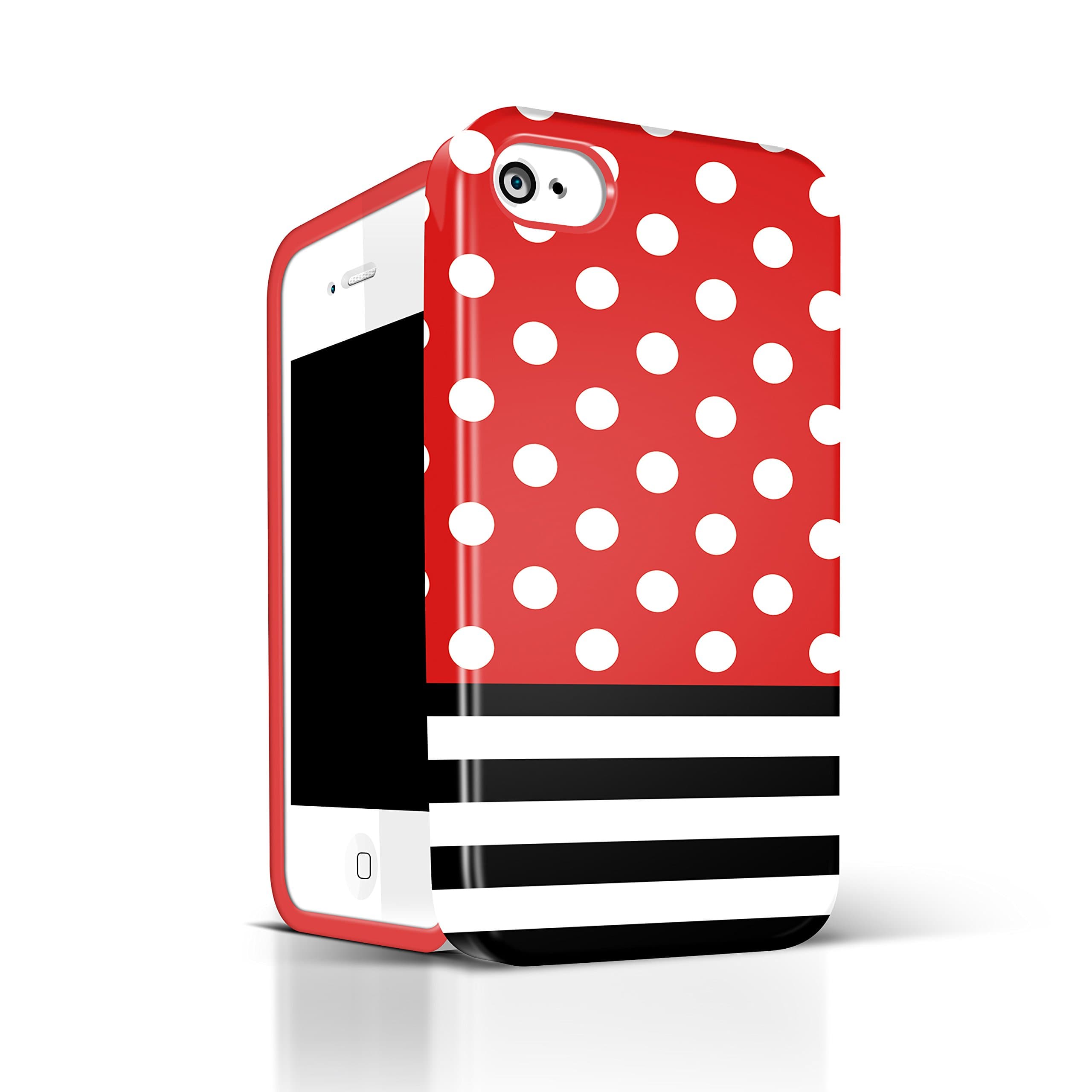 iphone 4s cases for teen girls, Akna Glamour Series [Flexible TPU]*[High Impact]*[Polka Dots Pattern] Soft Back Cover for iPhone 4 4S - [White Polka Dots Stripe]** Indestructible