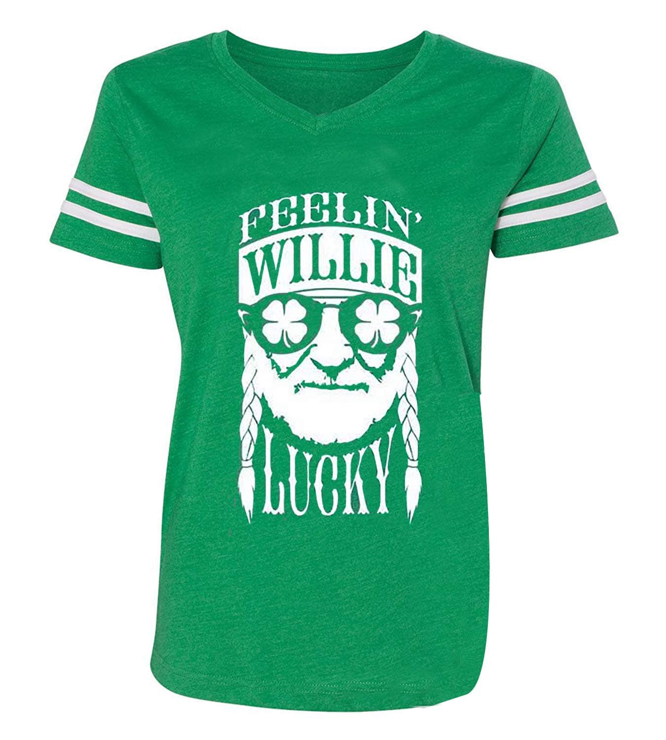 MonaishaFeelin' Willie Lucky Shirt Women Funny Pattern Jersey Style St Patrick's Day Tops