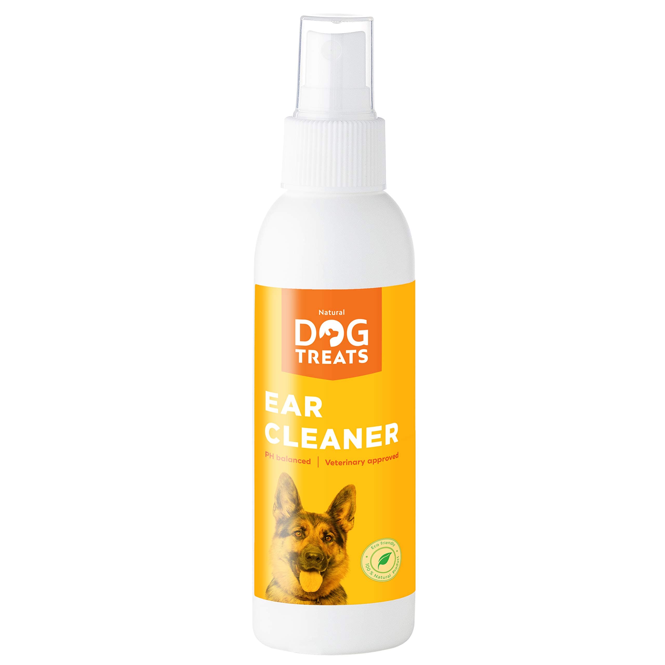Premium Dog Ear Cleaner, 100% Natural & Vet Approved, Stop Itching, Head Shaking & Smell, 125 ml 4.2 oz