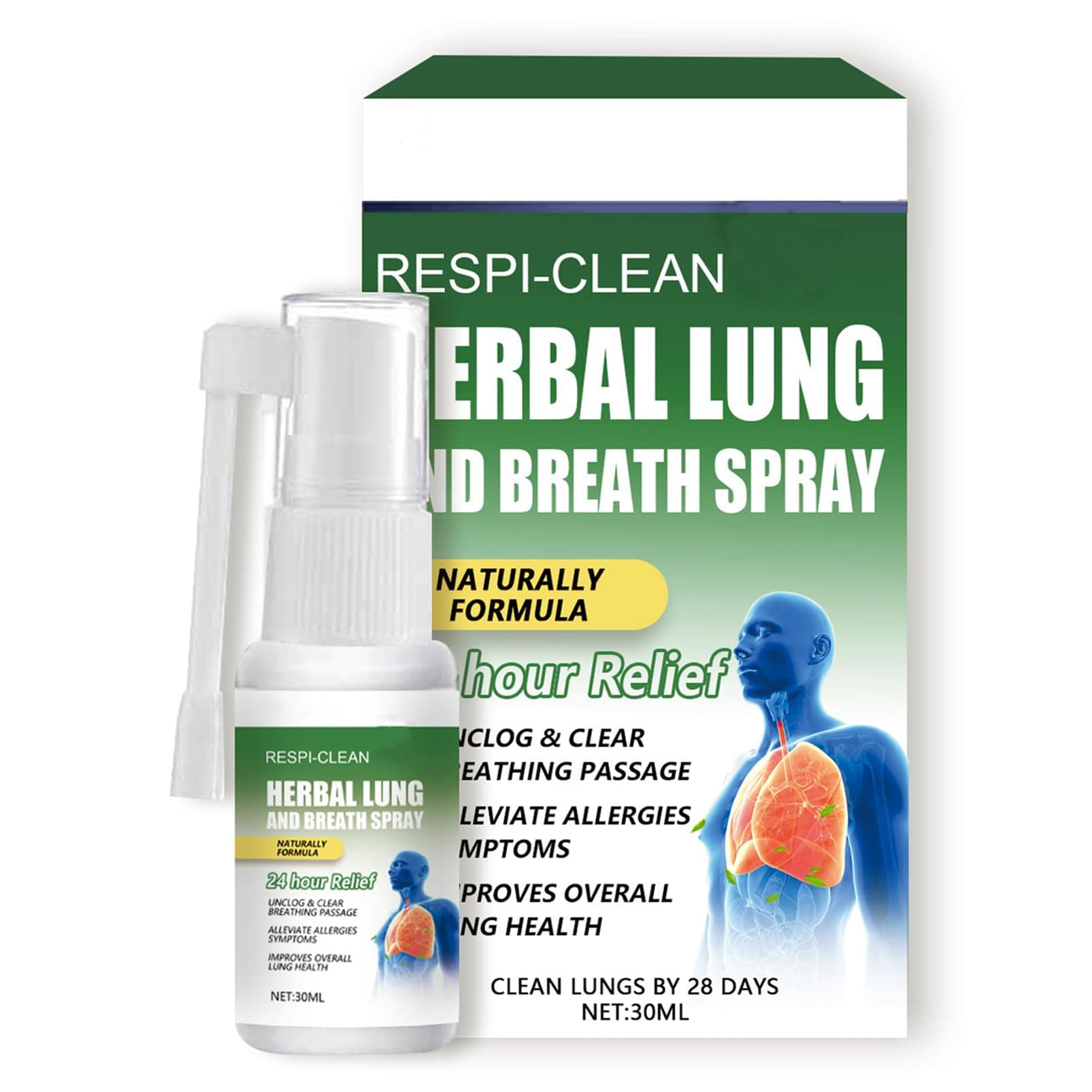 – Respinature Herbal Lung Cleanse Mist - Natural Respiratory Cleanse & Breathe Spray, Lung Exerciser Powerful Lung Support, Lung Cleanse for Smokers, Herbal Lung Care Essence Daily Use - 30ml (1)