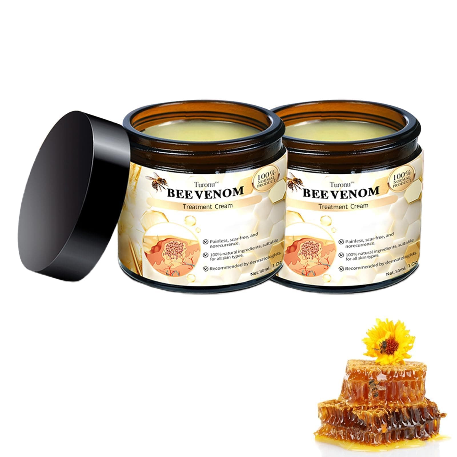 2 Pcs Bee Venom Skin Treatment Cream, Professional Repair and Moisturizing Gel, Hydrating New Formula for All Skin Types