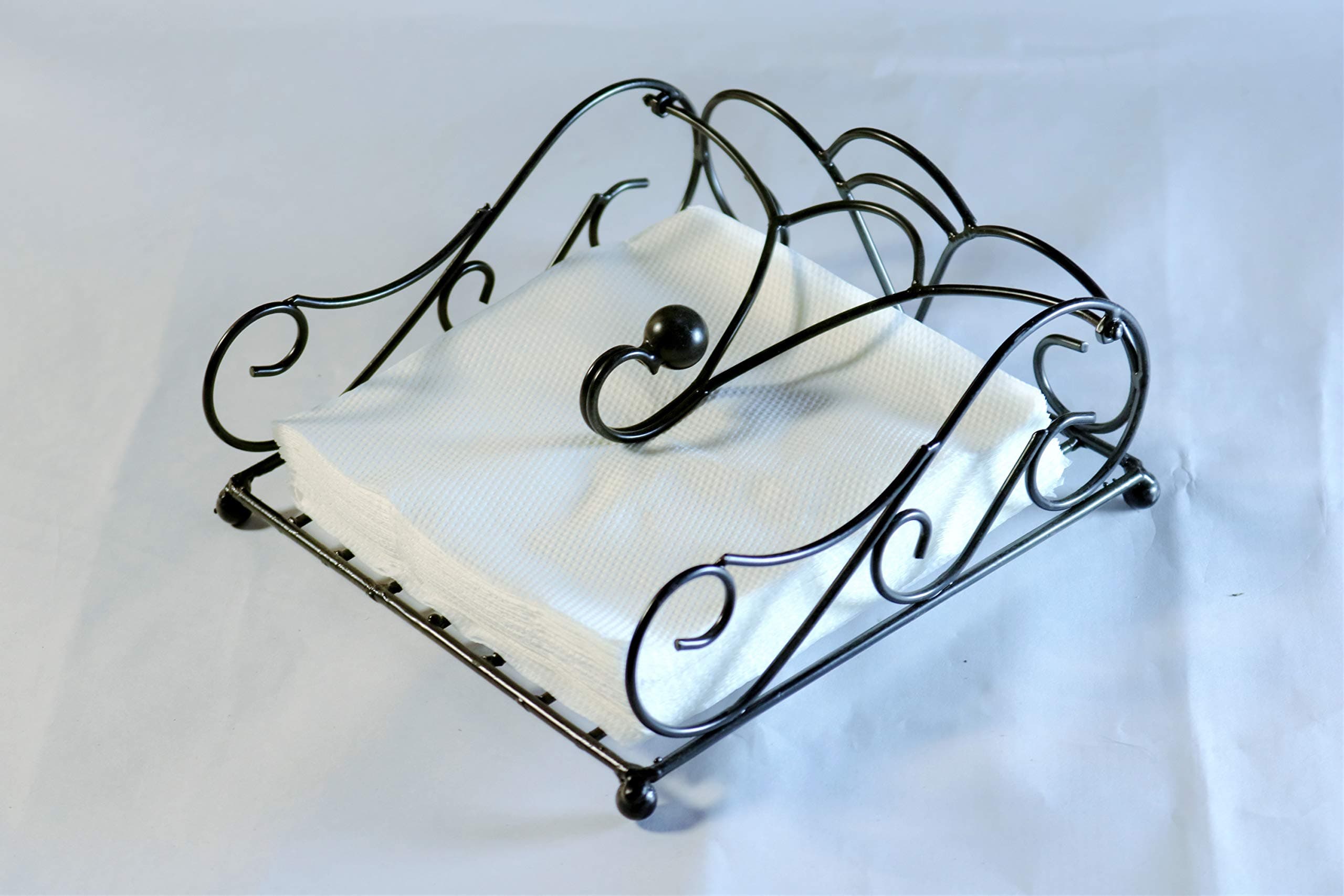 Worthy Shoppee Wood Iron Modern Napkin Holder (Brown)