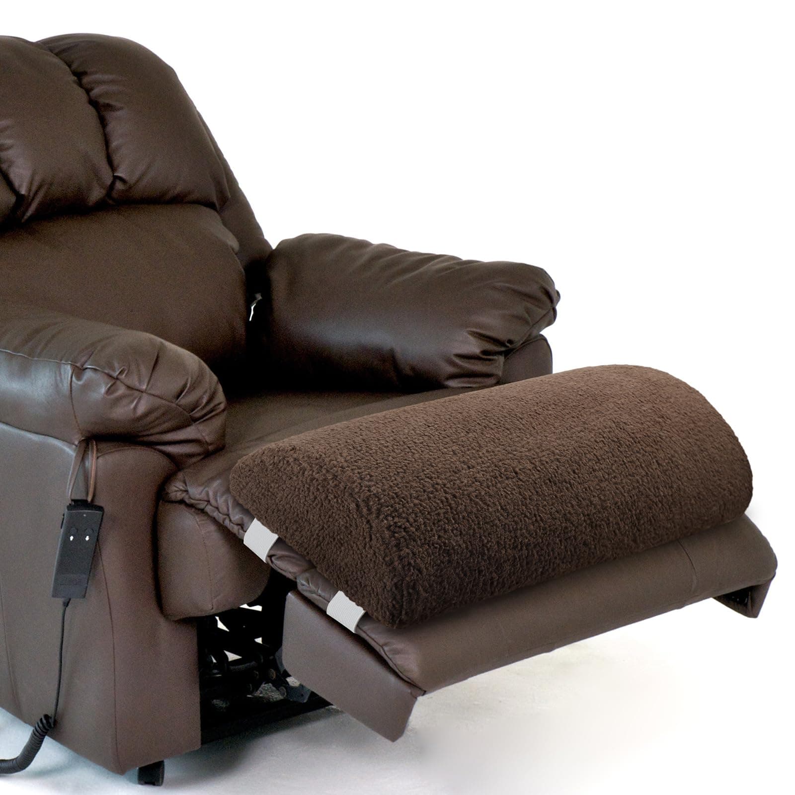 Wesiti Recliner Foot Pillow Cushion High Resilience Sherpa Memory Foam Bolster Sleeping Rest Multipurpose Half Roll Leg Pillow Suitable for Bed Chair Sofa Headrest Back Lumbar Leg Support(Chocolate)