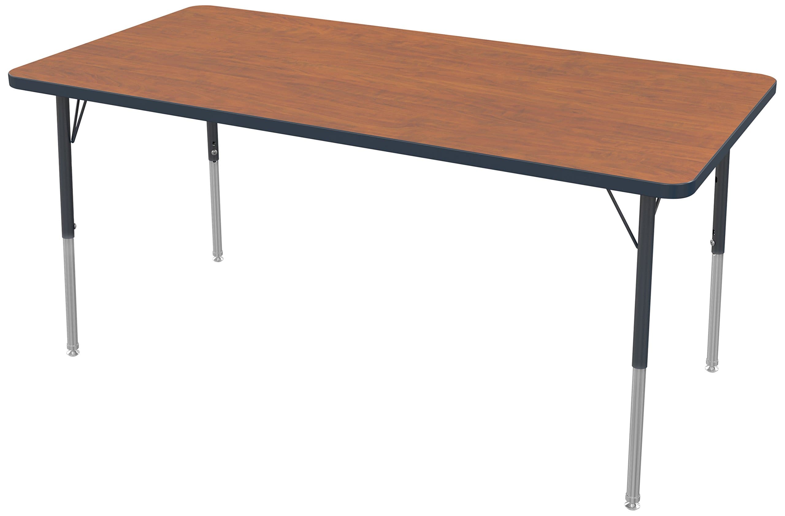 Marco Group 2200 Series Rectangle Activity Table with Swivel Glides, Cherry Top, Black Edge and Black Standard Legs, 30-Inch by 48-Inch