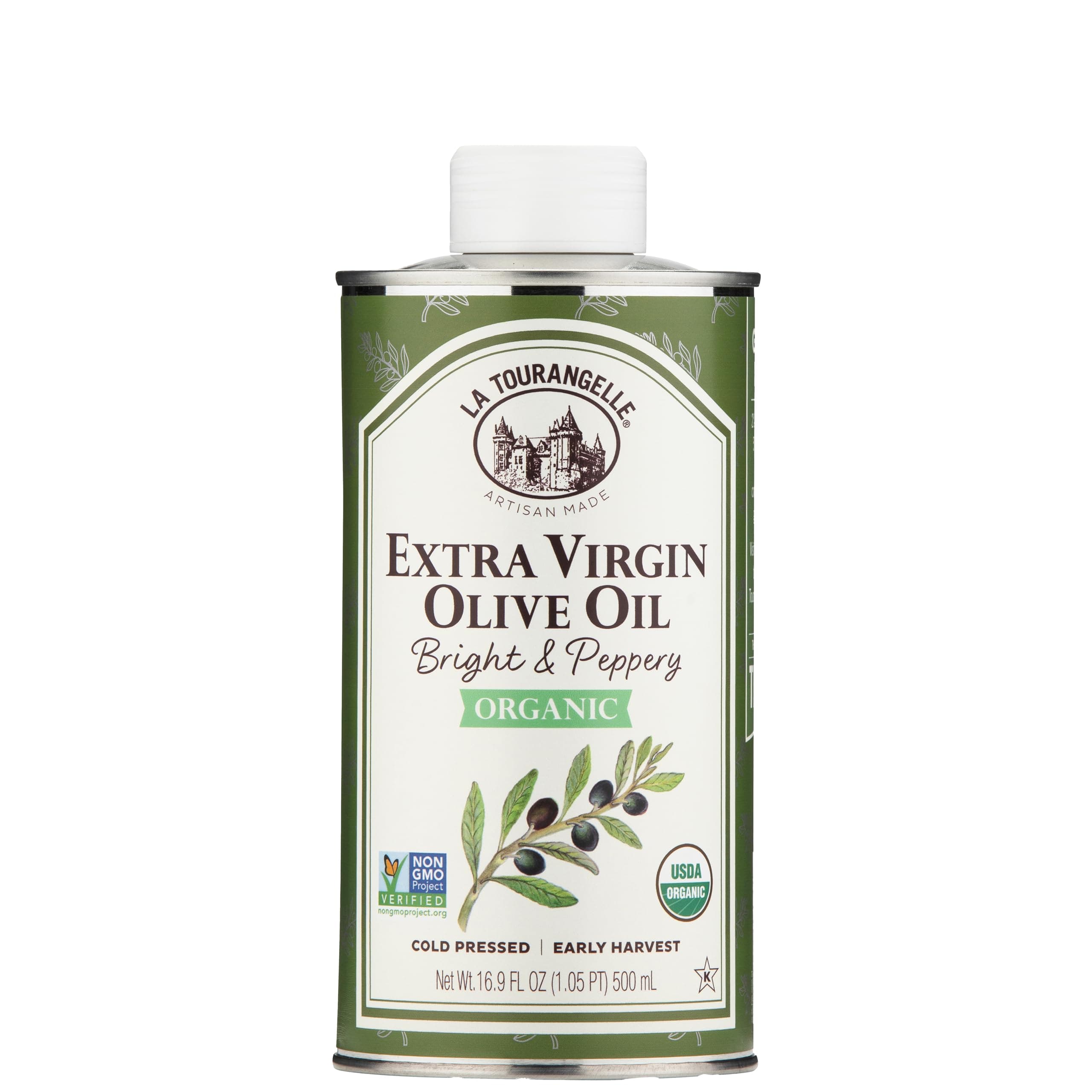 La Tourangelle, Organic Extra Virgin Olive Oil, Cold-Pressed High Antioxidant Picual Olives from Spain, 16.9 Fl Oz