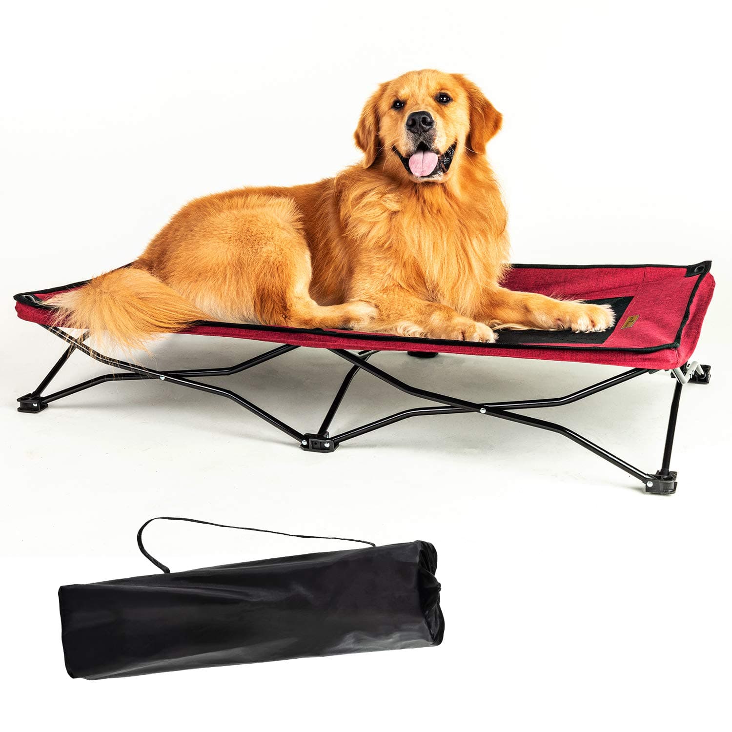 YEP HHO 47 Inches Long Elevated Folding Pet Bed Cot Travel Portable Breathable Cooling Textilene Mesh Sleeping Dog Bed (47 Inch (Pack of 1), Red)