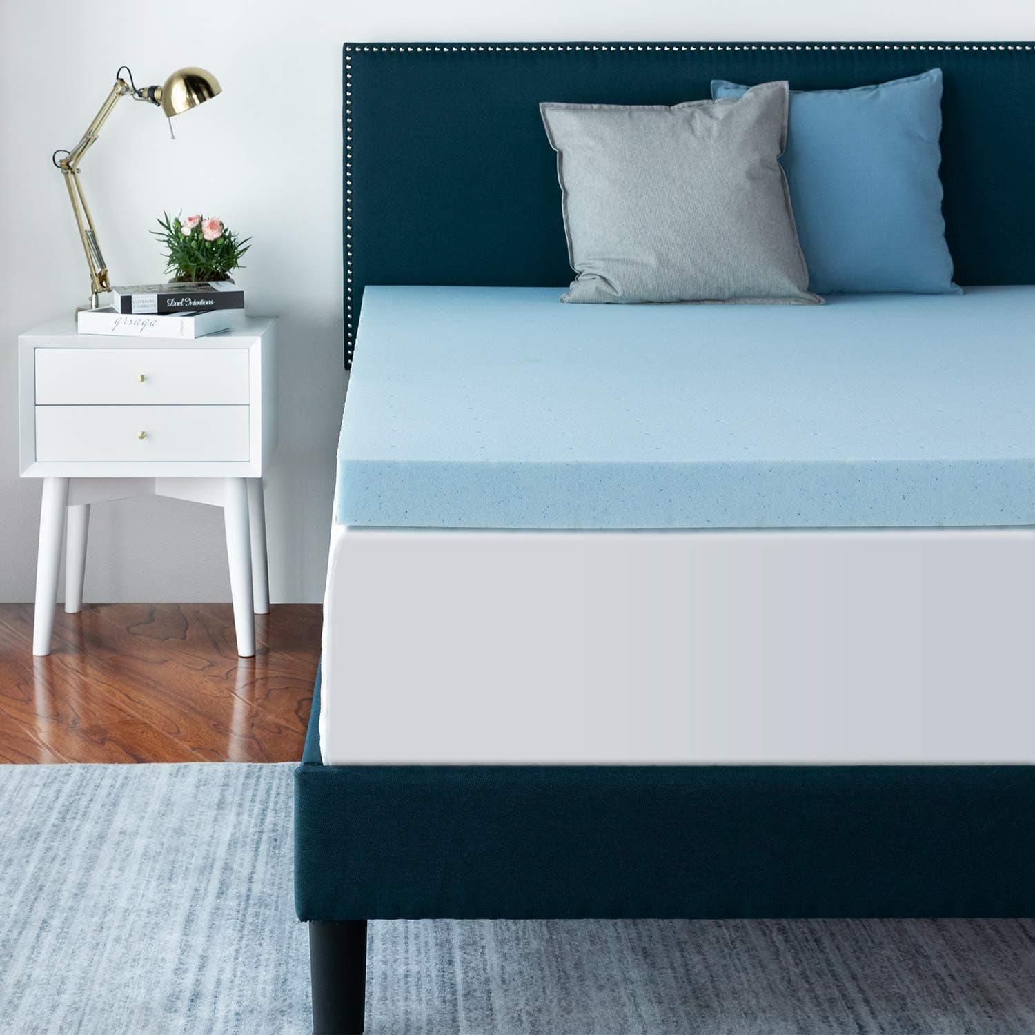 AuAg 2 Inch Gel-Infused Memory Foam Mattress Topper Softer and Breathable Cooling Mattress - Full Size