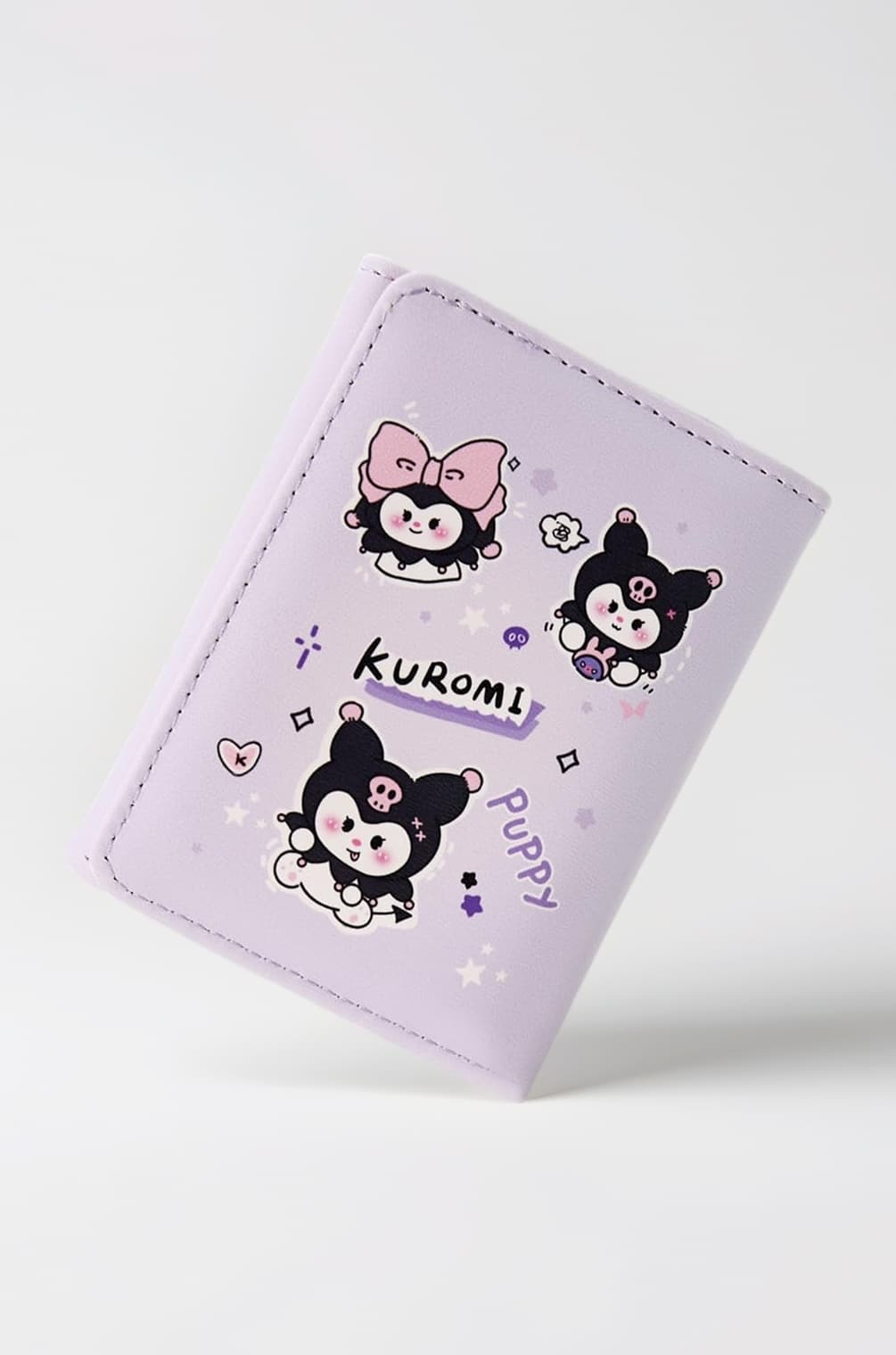 PALAY® Small Wallet for Women Girls Cute Cartoon PU Leather Card Bag Trio-Fold Mini Purse Card Holder Coin Purse with ID Window Birthday Gift for Girls - Purple