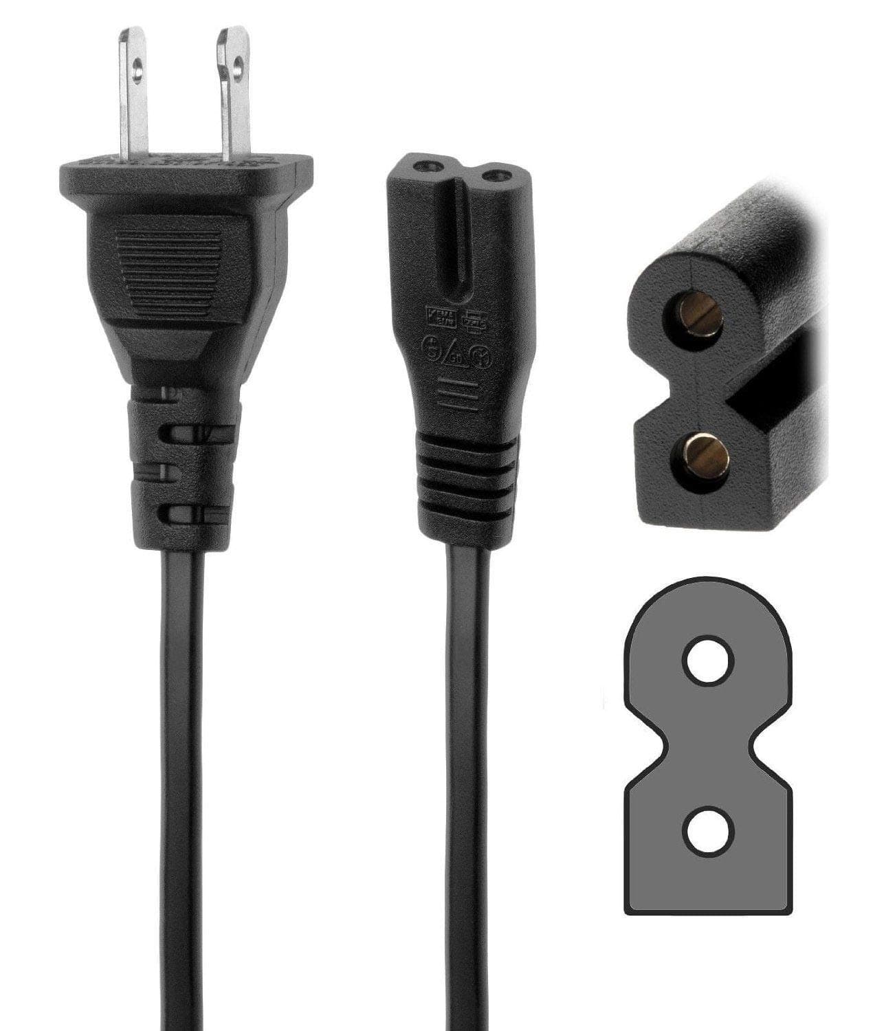 AC Power Cord Outlet Socket Socket Cable Plug for Durabrand Model: CD-1493 Compact Disc Portable Stereo (AC ~ 120V 60Hz 20W 100V - 240V 60/50Hz Worldwide Use)