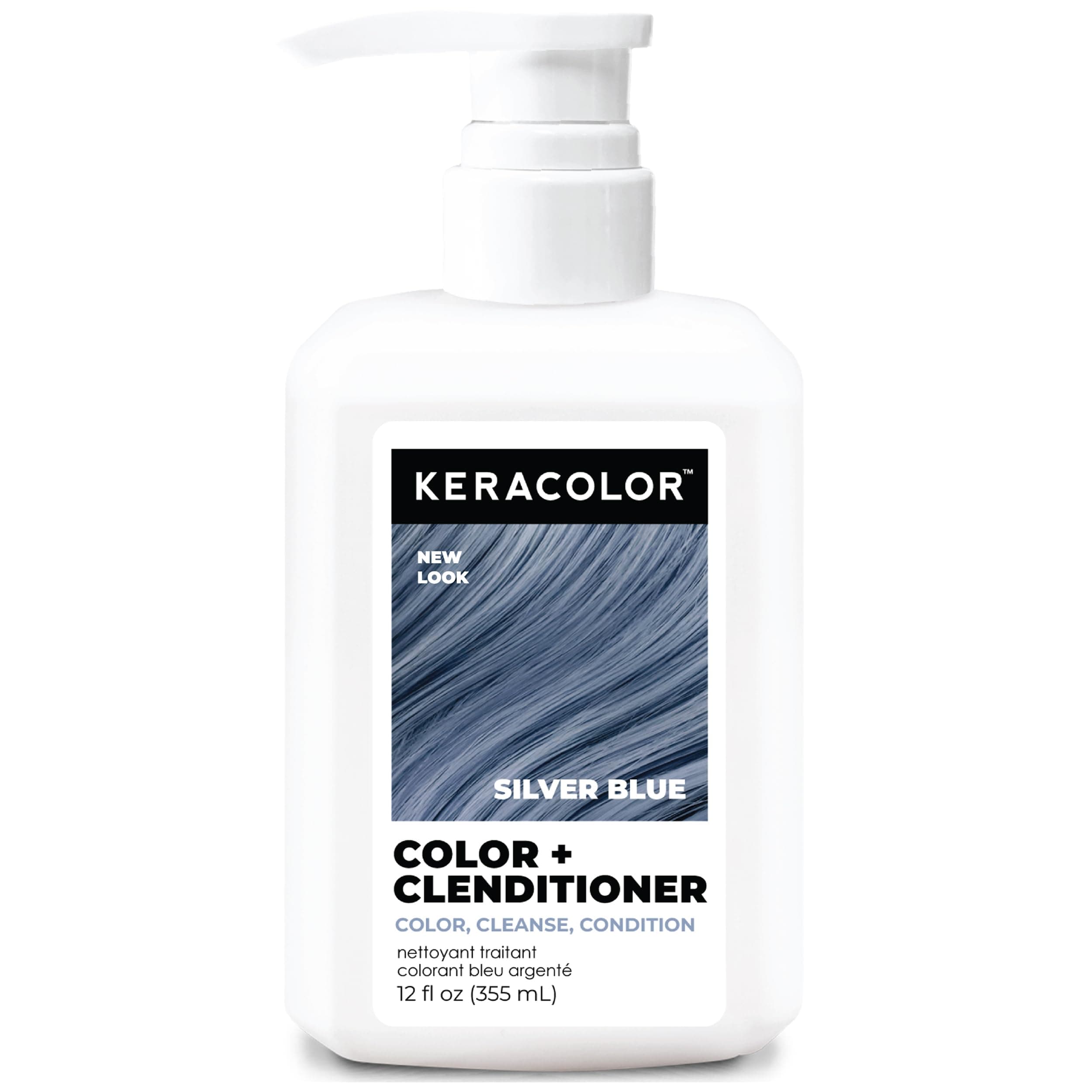Keracolor Clenditioner SILVER BLUE Hair Dye - Semi Permanent Hair Color Depositing Conditioner, Cruelty-free, 12 Fl. Oz.