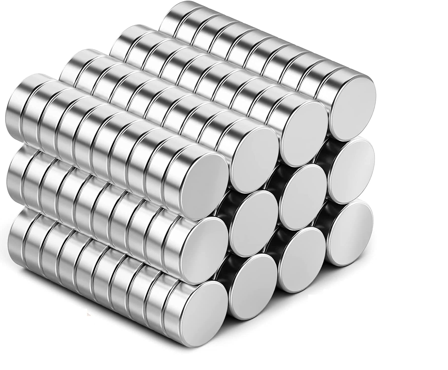 Neodymium Magnets - 40 Pcs, Strong Office & Home, 6x3mm Fridge & Classroom, Silver