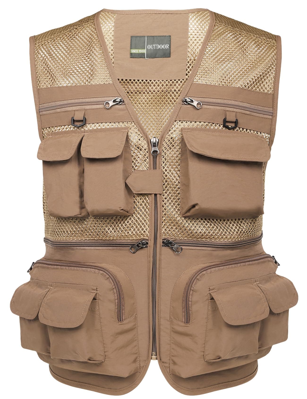 Men's Fishing Vest Utility Lightweight Outdoor Travel Safari Photo Cargo Vest with 16 Pockets