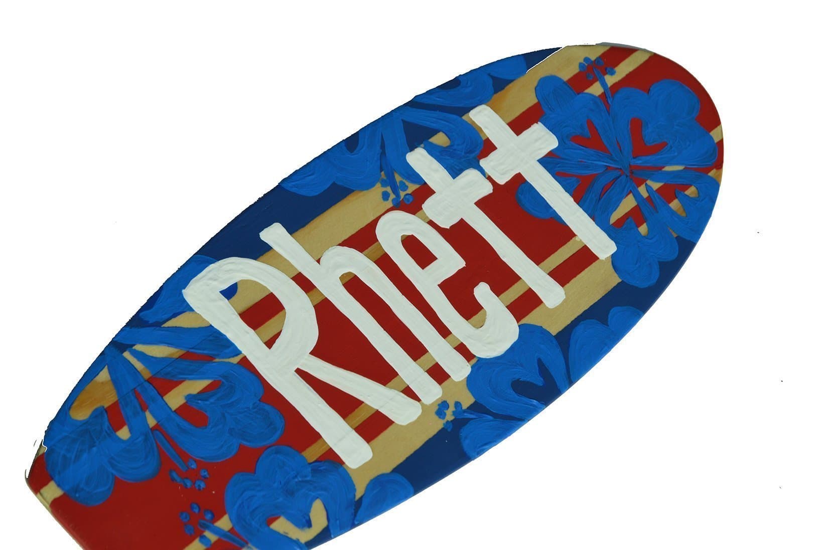 Decorative Surfboard Sign - 18 inch Boys Beach Themed Wall Decor - Custom Name Sign