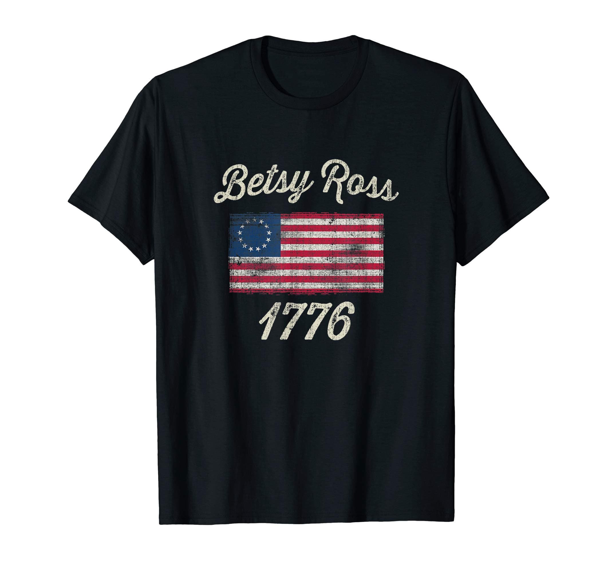God Bless America Betsy Ross Flag 1776 Vintage T-Shirt