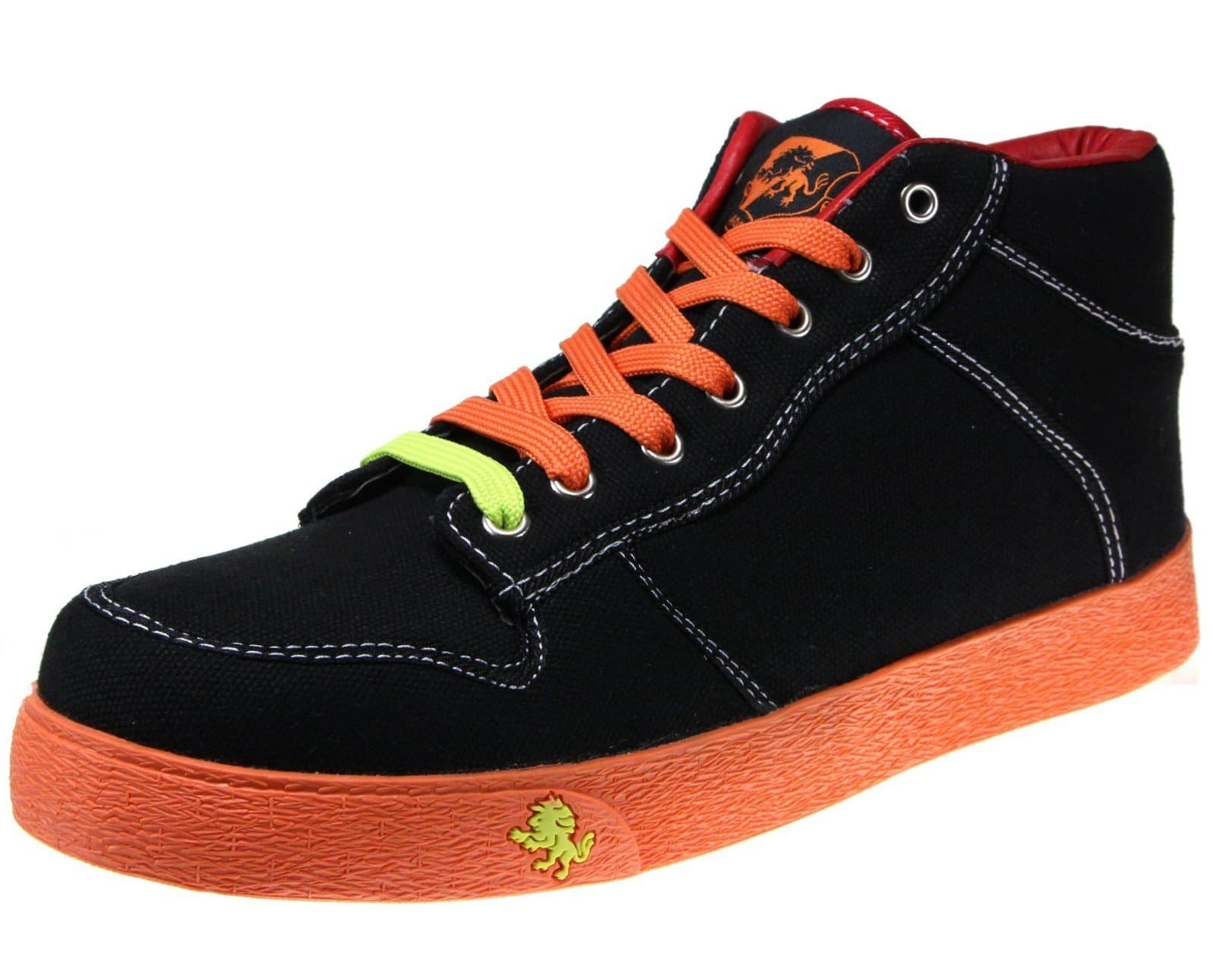 VLADO Footwear Spectro 1 Mid Top Sneaker, Black/Orange,