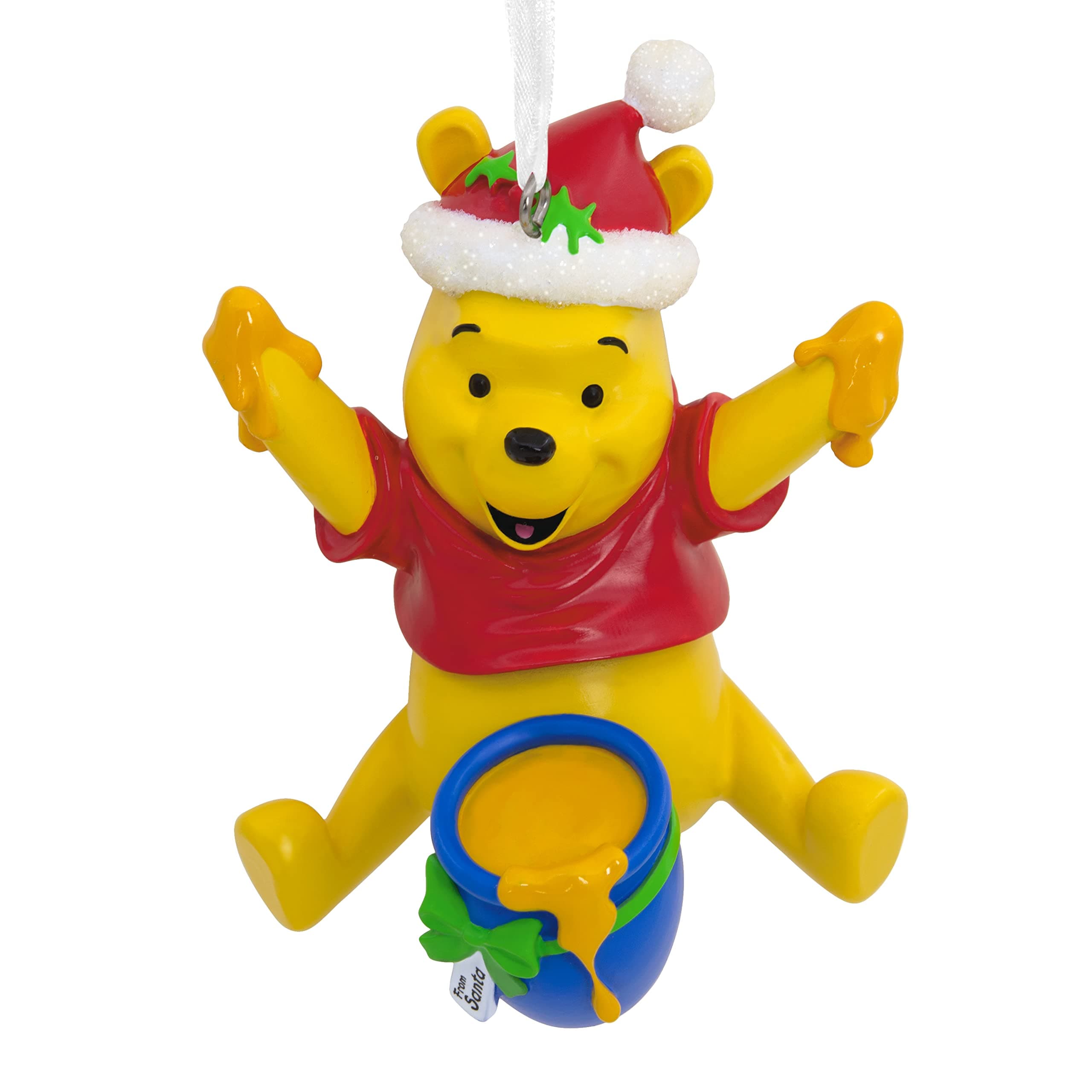 Disney Santa Winnie The Pooh with Honey Pot Christmas Ornament