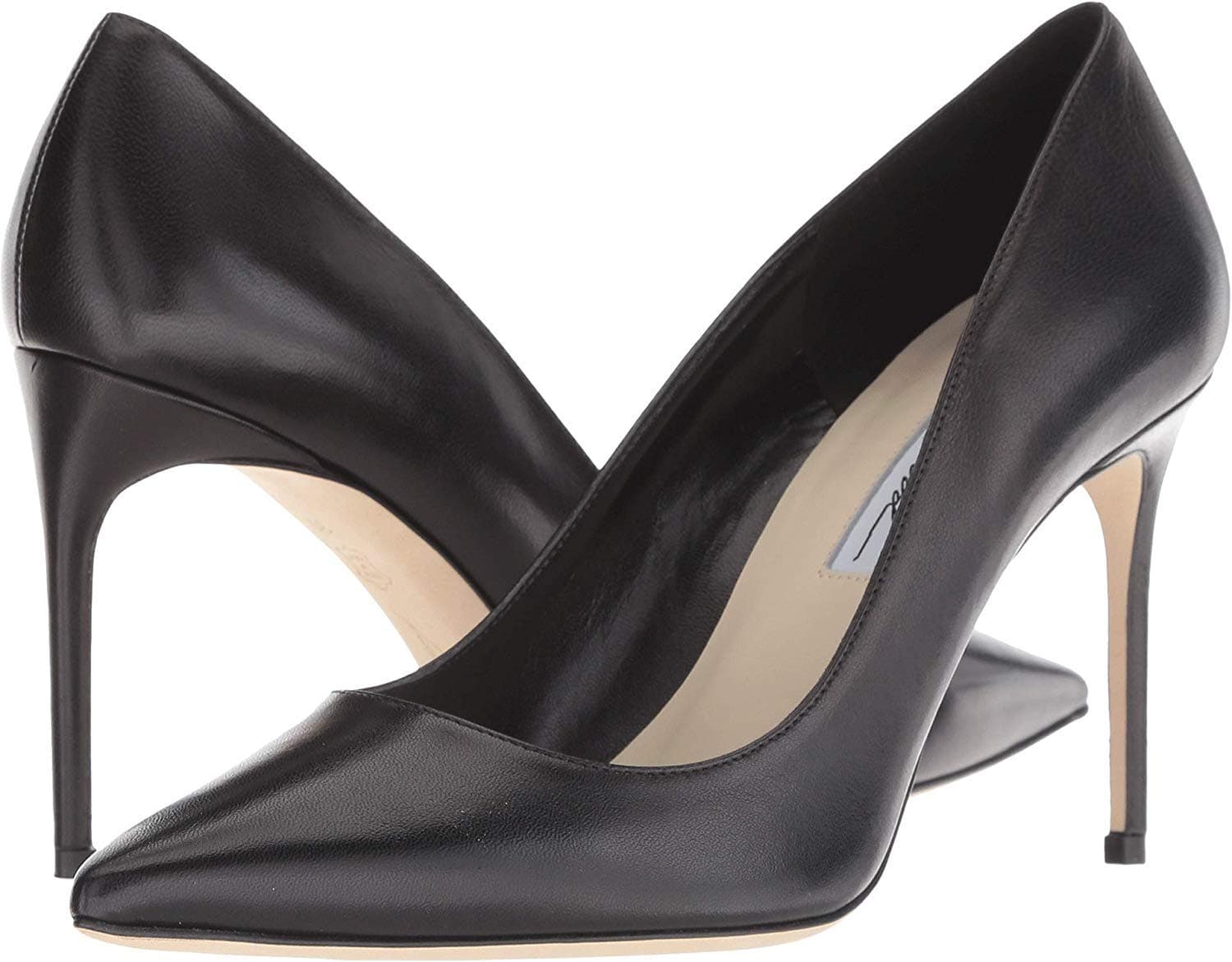 Brian Atwood VALERIE Pump Black Leather Pointed Toe Dress Pumps