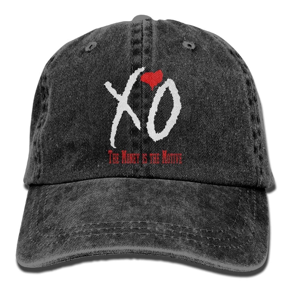 SUPERON Unisex XO Adult Adjustable Denim Baseball Hat Black