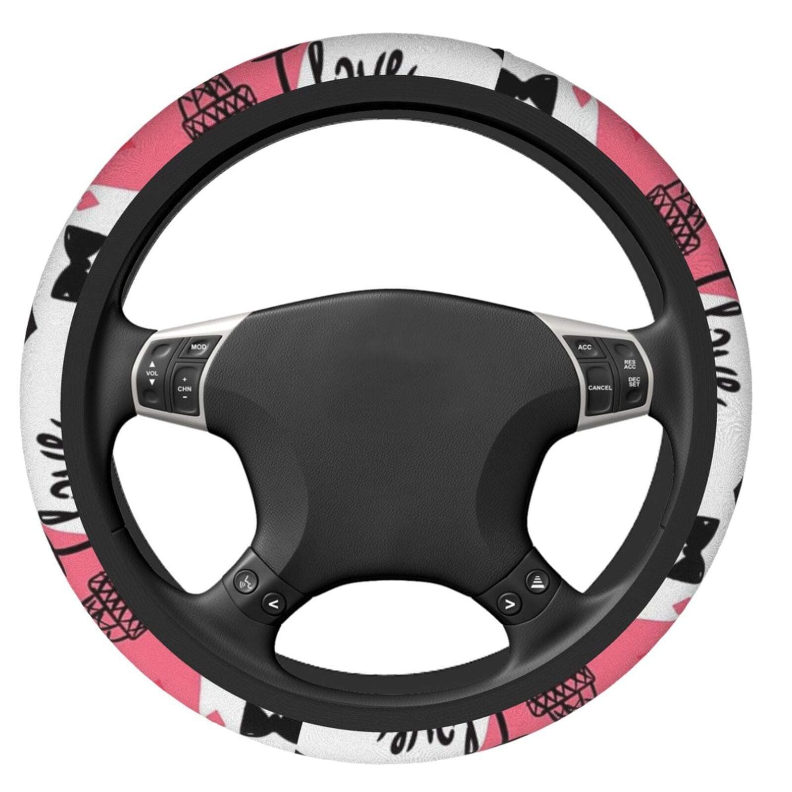 FOUNLOVE Steering Wheel Covers Snakeskin Brown Print, Anti Slip Washable Stretchy Car Steering Wheel Protector Universal 15 Inch Auto Car Wrap Cover Car Accessories for Women Girls