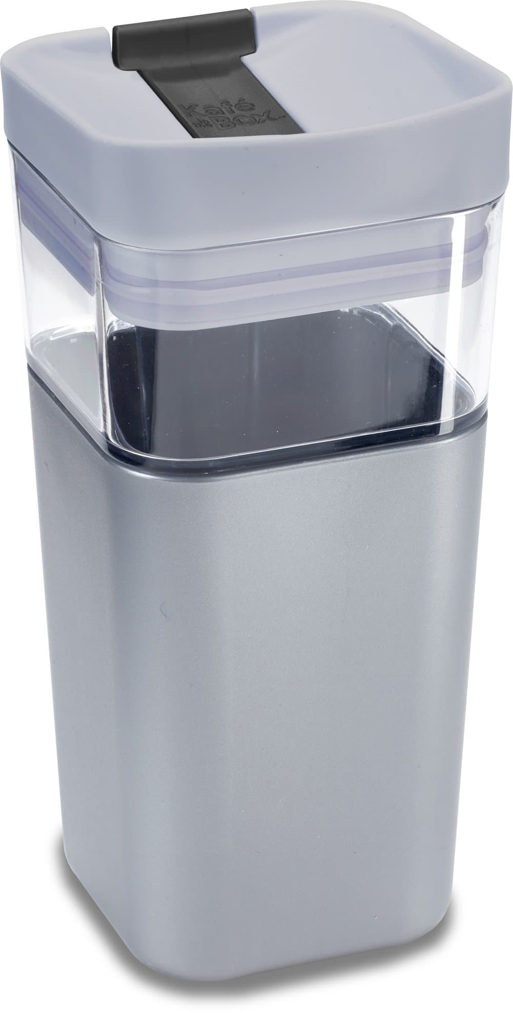 Precidio Design Kafe in the Box, Splashproof and Ecofriendly Reusable Coffee Mug/Travel Mug (Silver, 12oz)