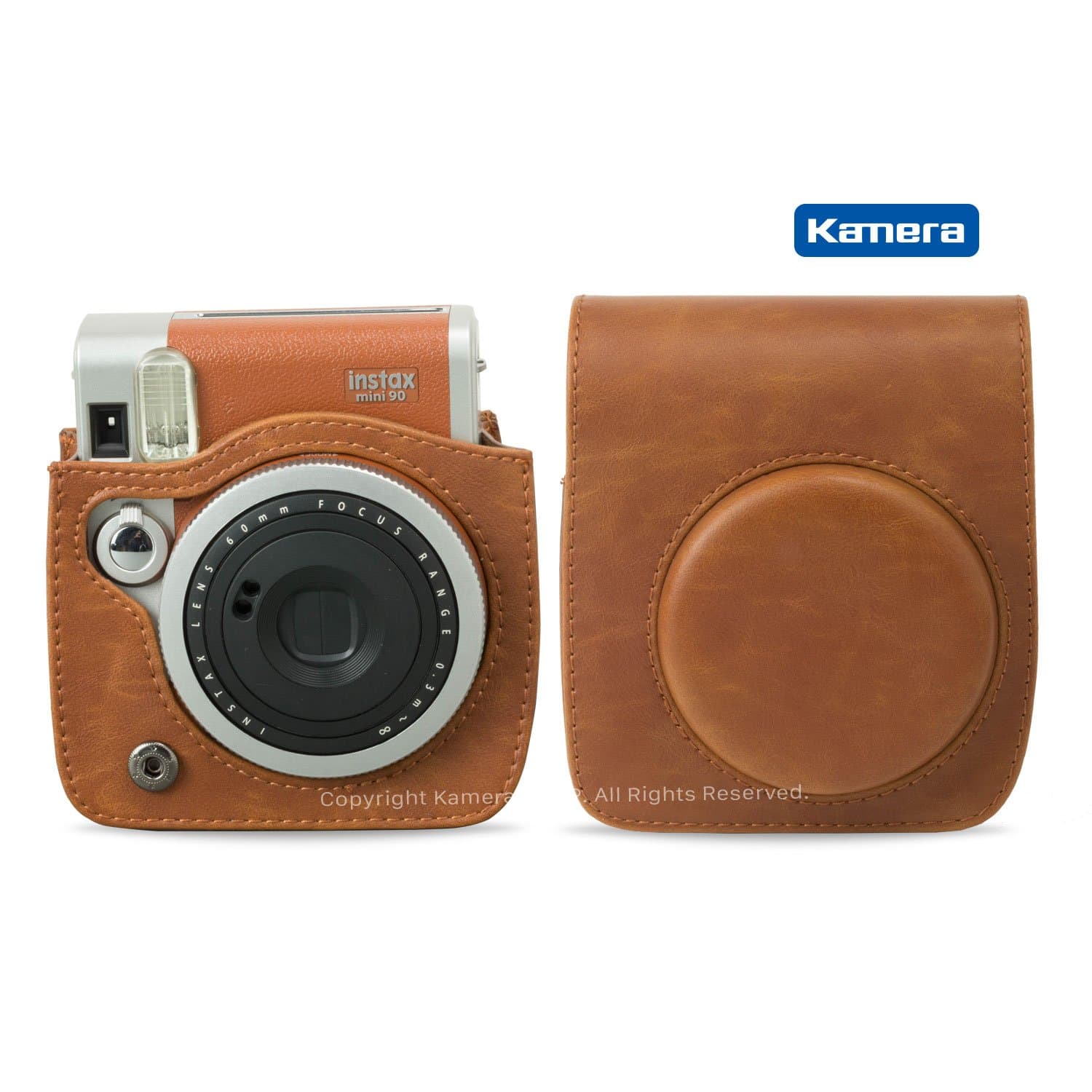 Kamera Retro PU Leather Camera Case for Fujifilm instax Mini 90 Camera -Brown
