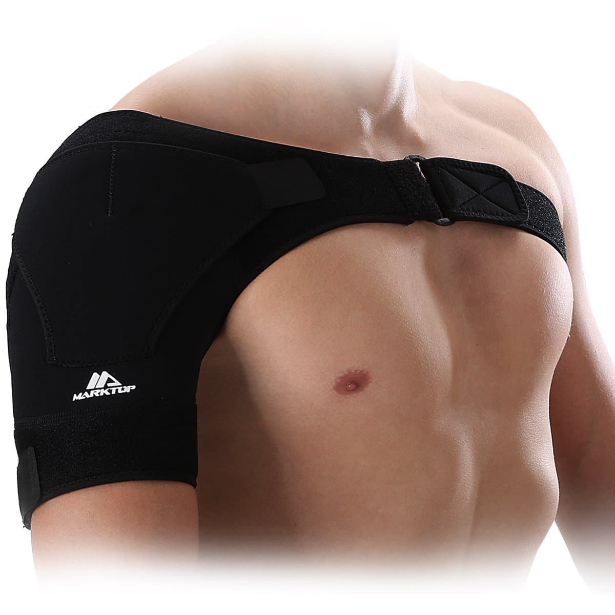 Shoulder Support MARKTOP Shoulder Braces Adjustable Strap Wrap Belt Band for Rotator Cuff Dislocated AC Joint Prevention Shoulder Pain Breathable Compression Sleeve 5056