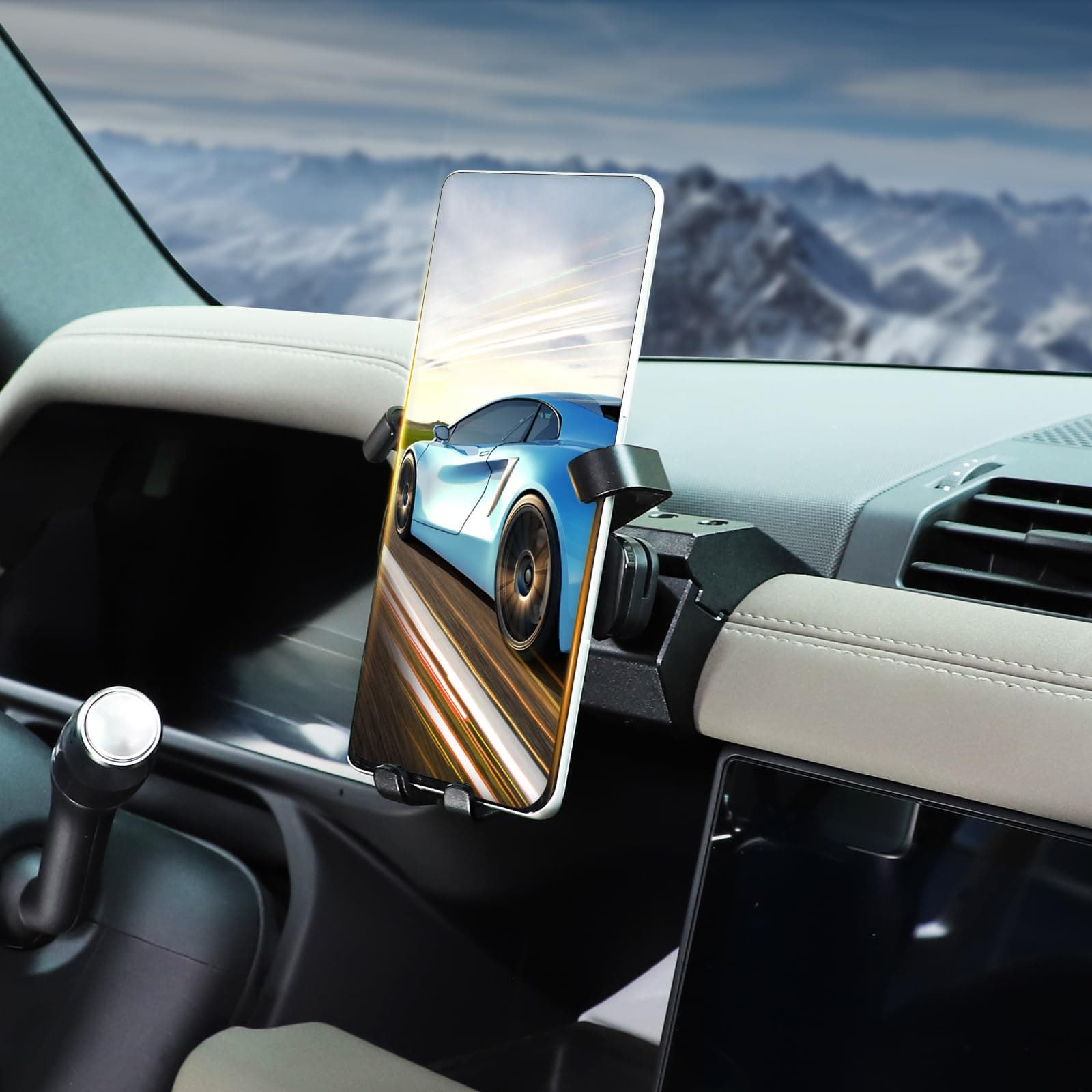 Phone Holder Compatible with Land Rover Defender 90 110 130 2020-2025, 360° Adjustable Dash Phone Mount Holder for All Smartphones (A Style)