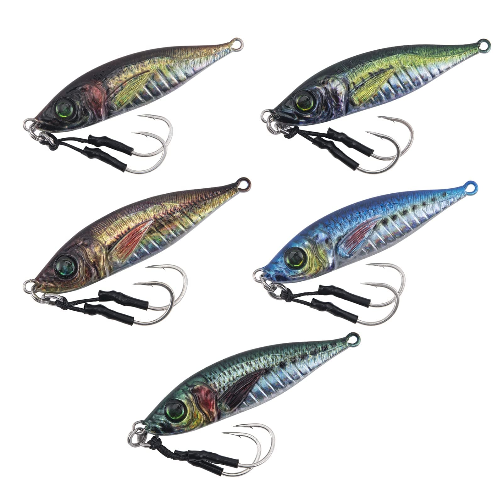 Goture Fishing Jigs, Slow Flat Fall Jig,Lead Vertical Jig Saltwater, Jig Fishing Lures with Assist Hook, Fishing Jigging Spoon Lures for Tuna, Salmon, Striped Bass, Grouper Snapper, Kingfish