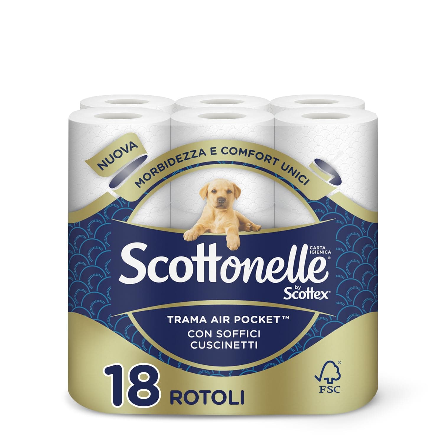 Scottonelle Scottex Soft and Quilted Toilet Paper Pack of 18 Rolls