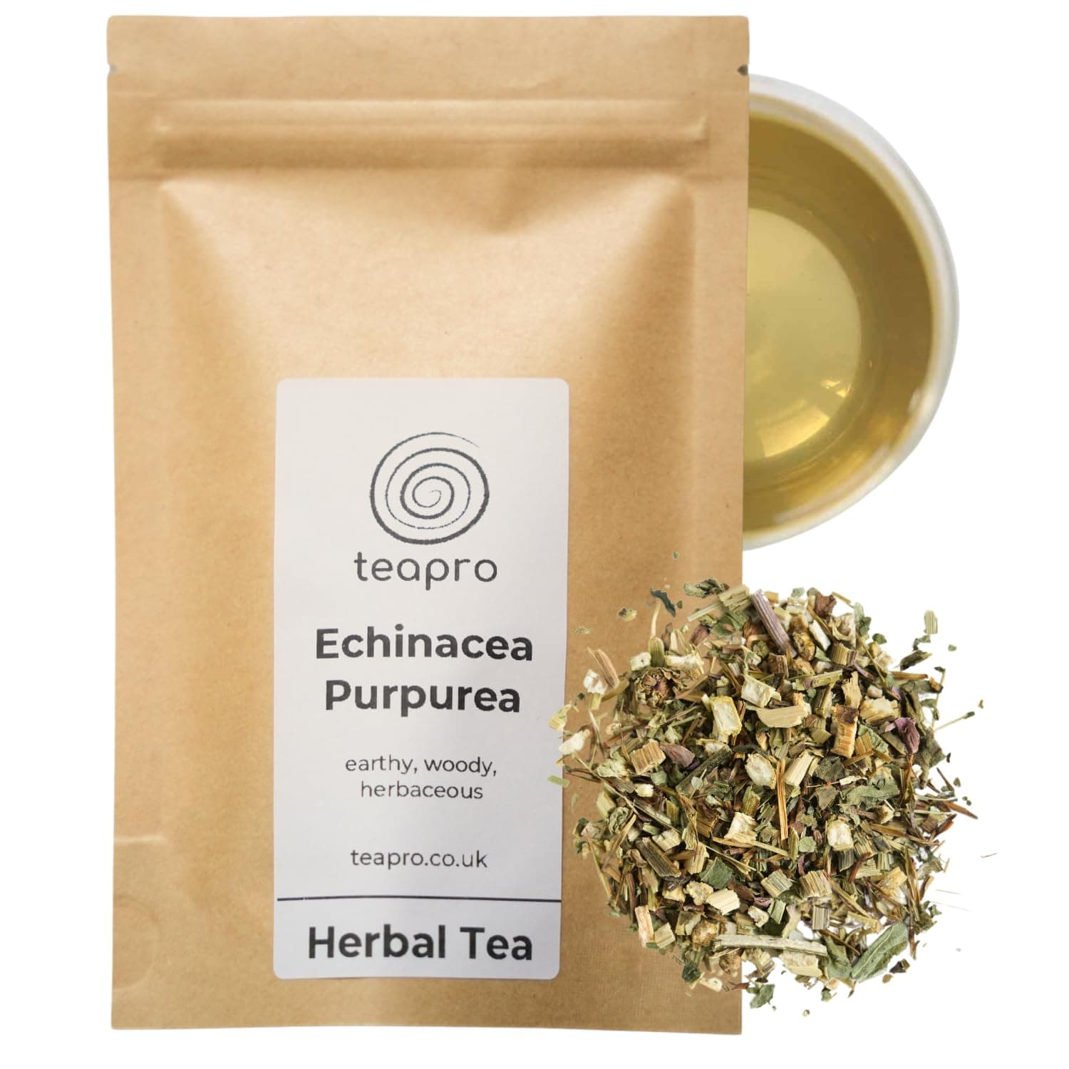 teaproEchinacea Purpurea Loose Leaf Tea 50g | Premium Herbal Tea | Purple Coneflower Tea | Caffeine Free Winter Throat & Immunity Support | 100% Pure & Natural | Dried Herbs Health Tea