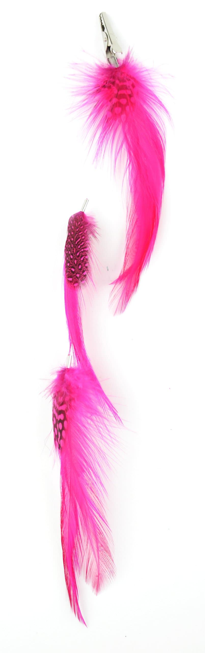 Designer Feathers 12747 Feather Hair Extension, Bleached and Dyed Hackle (Hot Pink)