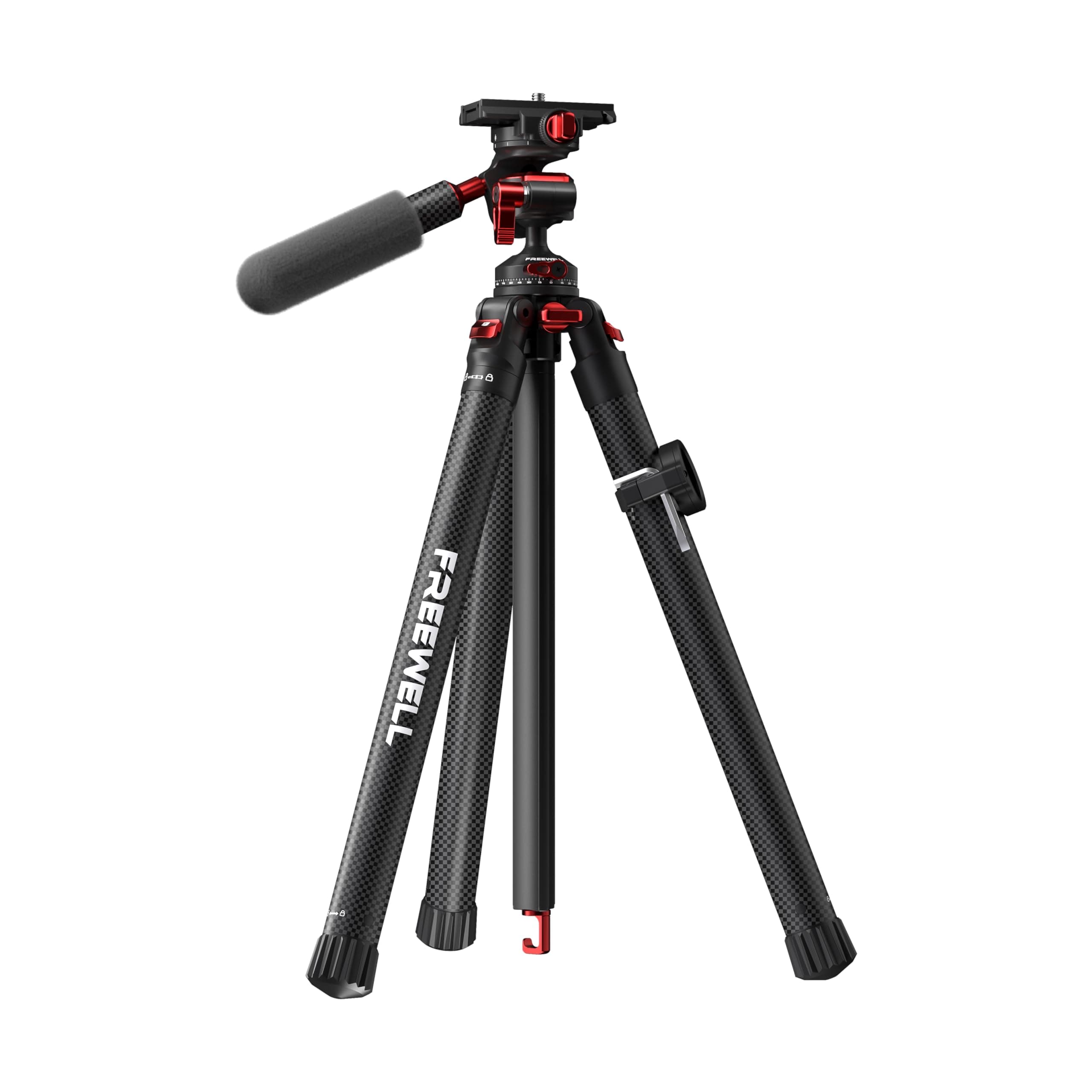 Carbon Fiber Travel Tripod 59.1" Lightweight 1.98lbs Photo/Video 360°Ball Head (Max Load 5kg/11 lbs), Monopod, Quick-Release Plate, for DSLR Cameras & Smartphones