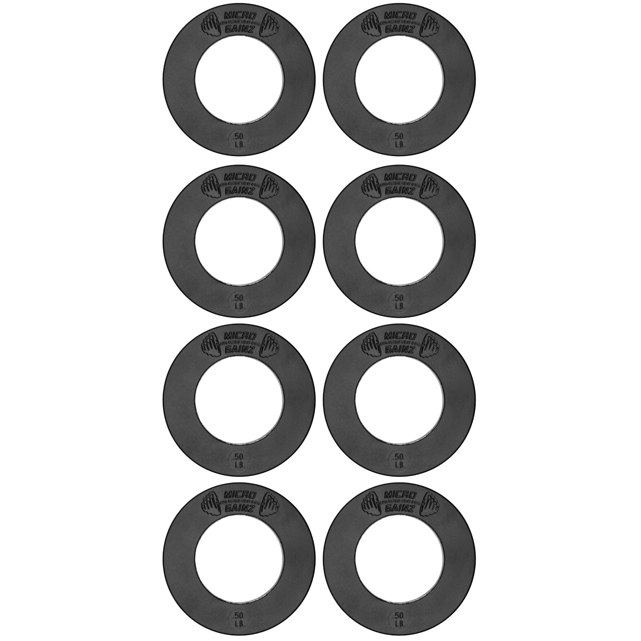 Micro Gainz Olympic Fractional Weight Plates Set, 8 Piece .50LB Olympic Weight Plates Set with Bag, Designed for Olympic Barbells for Strength Training and Micro Loading, Made in USA