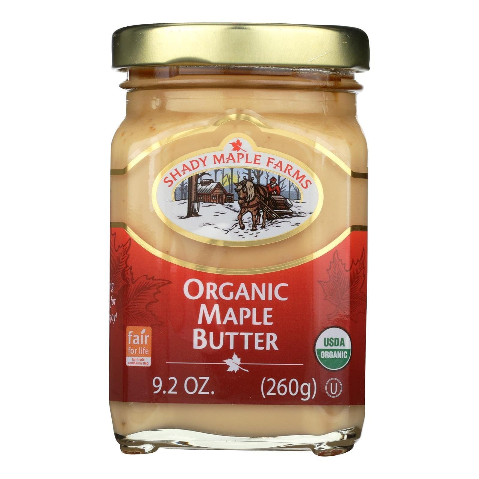Shady Maple Farm100 Percent Pure Organic Maple Butter - Case of 8 - 9.2 oz.USDA Organic