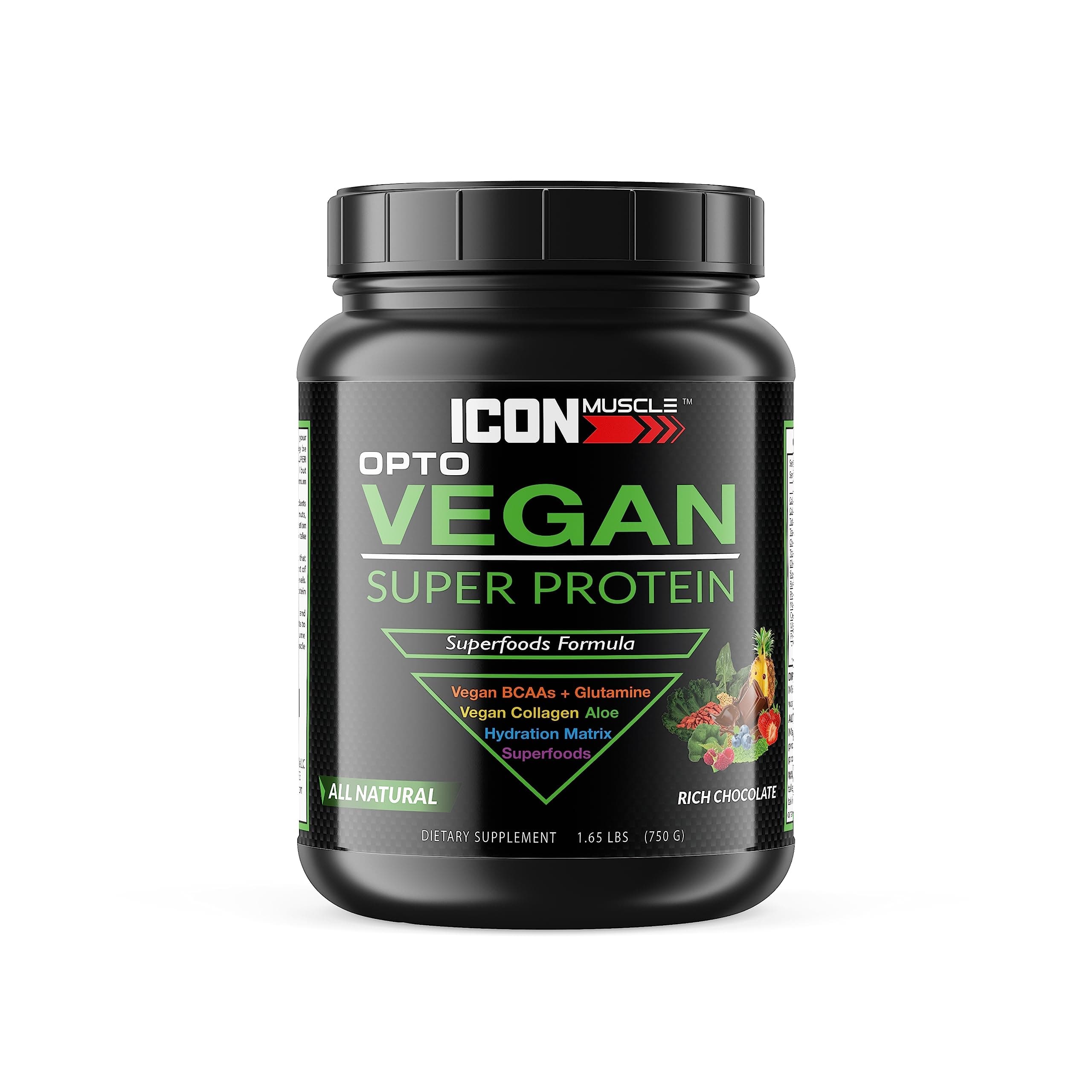 Opto Vegan Super Protein- Rich Chocolate | Vegan Protein | Plant Based Protein | Hemp, Pea, Brown Rice | Greens | Antioxidants