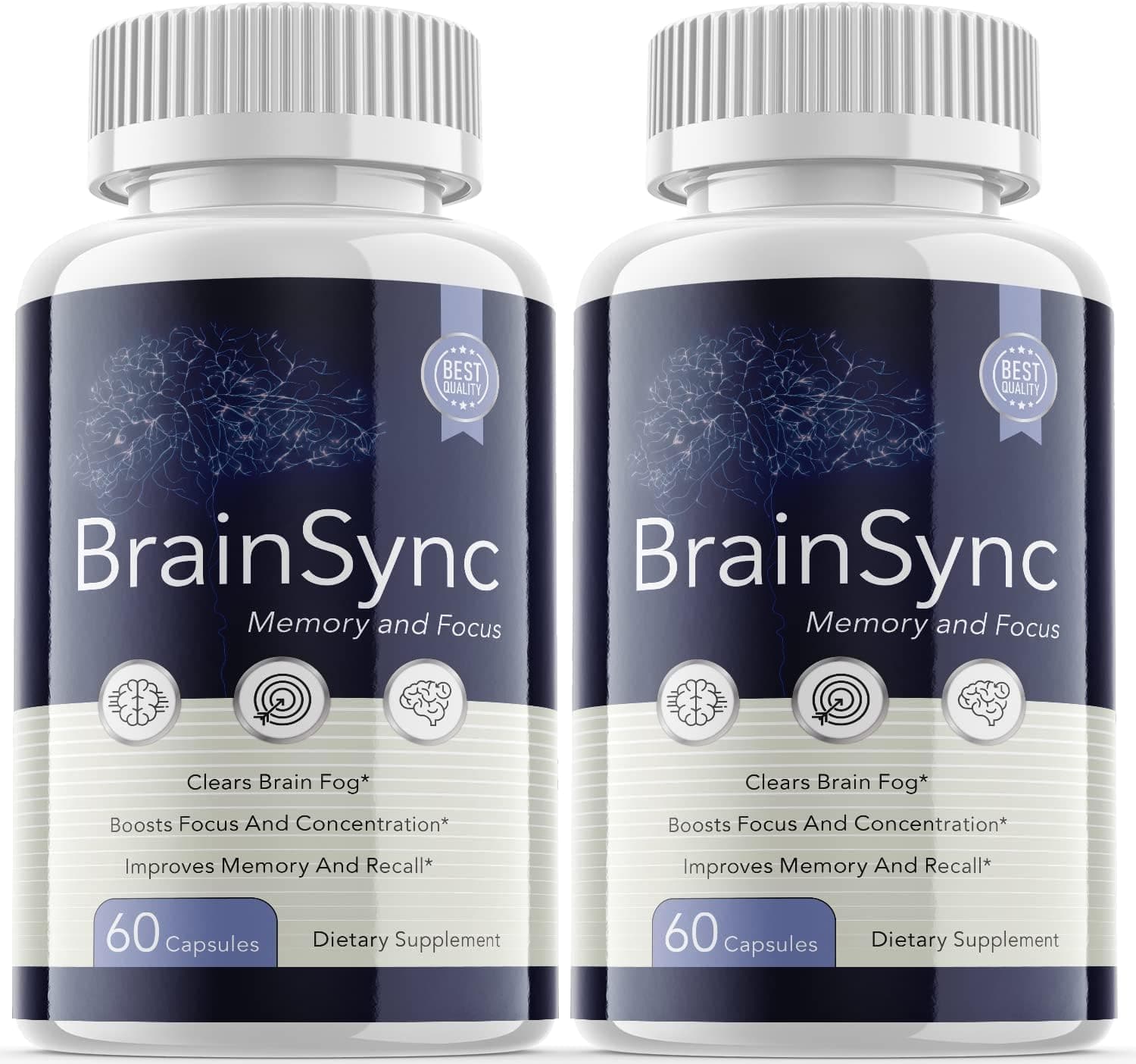 Brainsync Official - Brainsync Advanced Formula Supplement Pills - Brain Sync Memory and Focus Support - Cognitive Enhancer Capsules (120 Capsules)