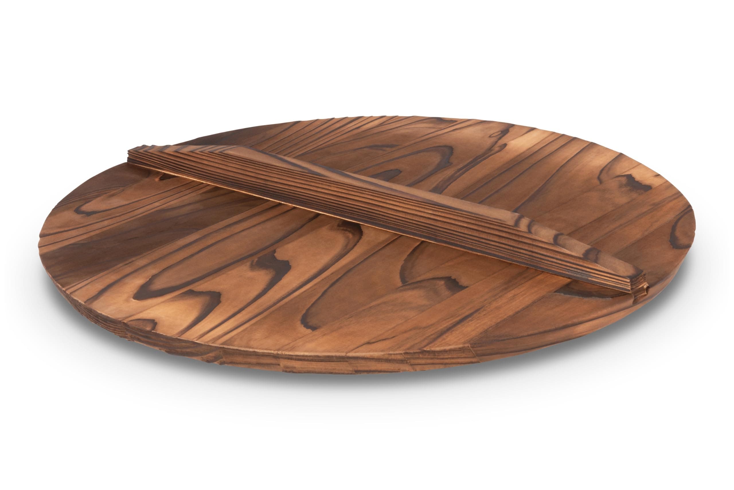 Lid for 16-Inch Woks Traditional Wooden Flat Cover Asian Cookware / 732W323-16in