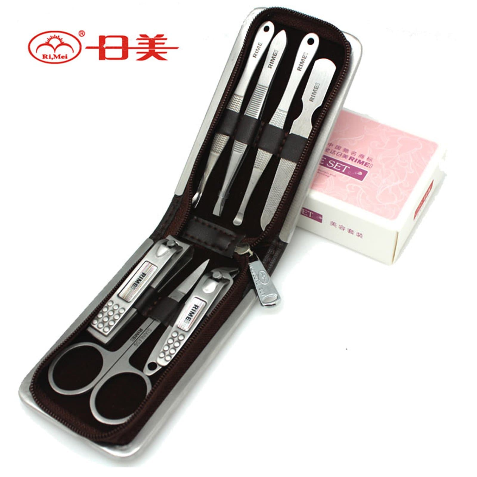 Healtheveryday 7pcs Travel MEN Nail Groom Tool Cutter Cuticle Clipper Pedicure Manicure Kit Gift Set RM77019