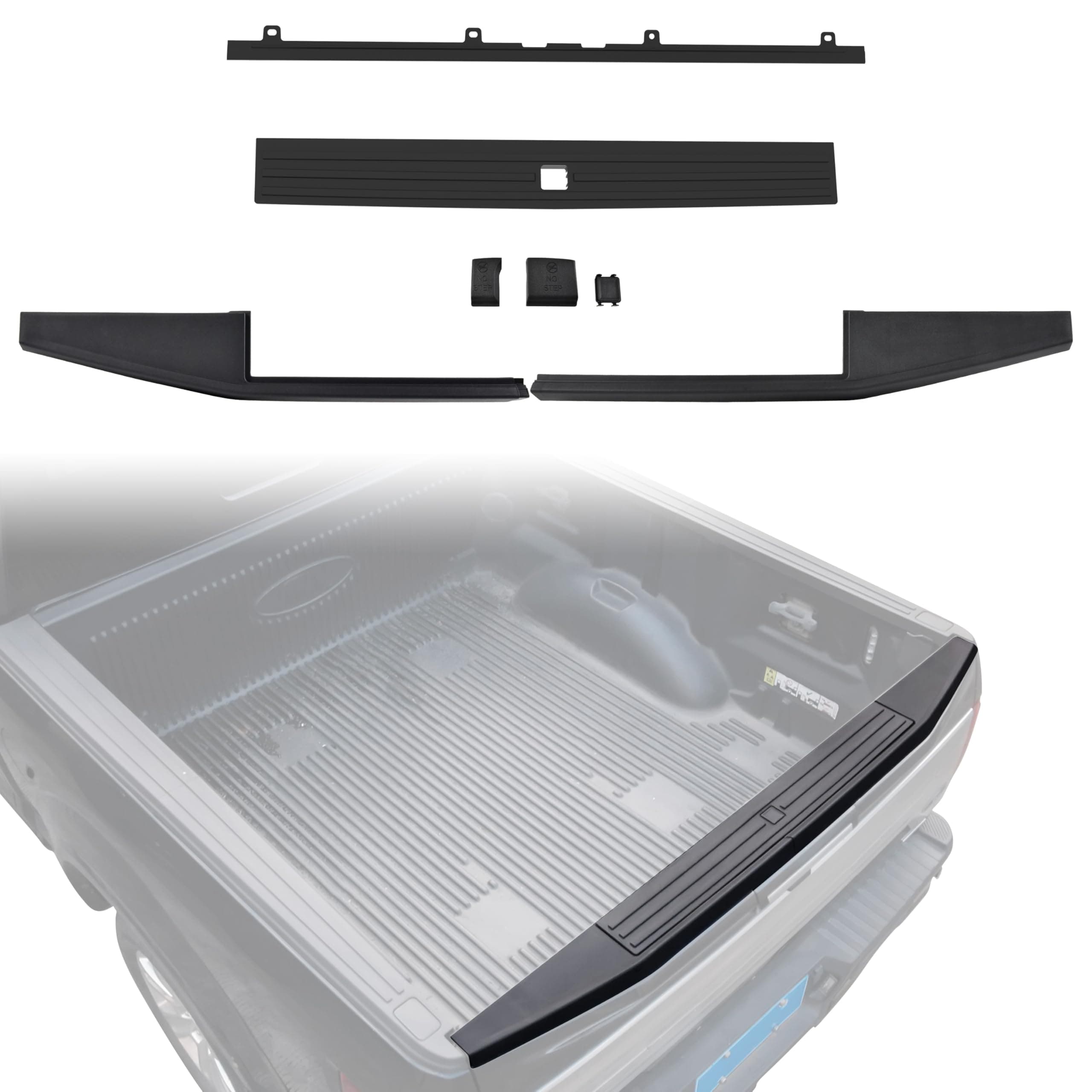 Tailgate Molding Trim Set for Ford F150 2015-2020 w Flex Step Models Accessories