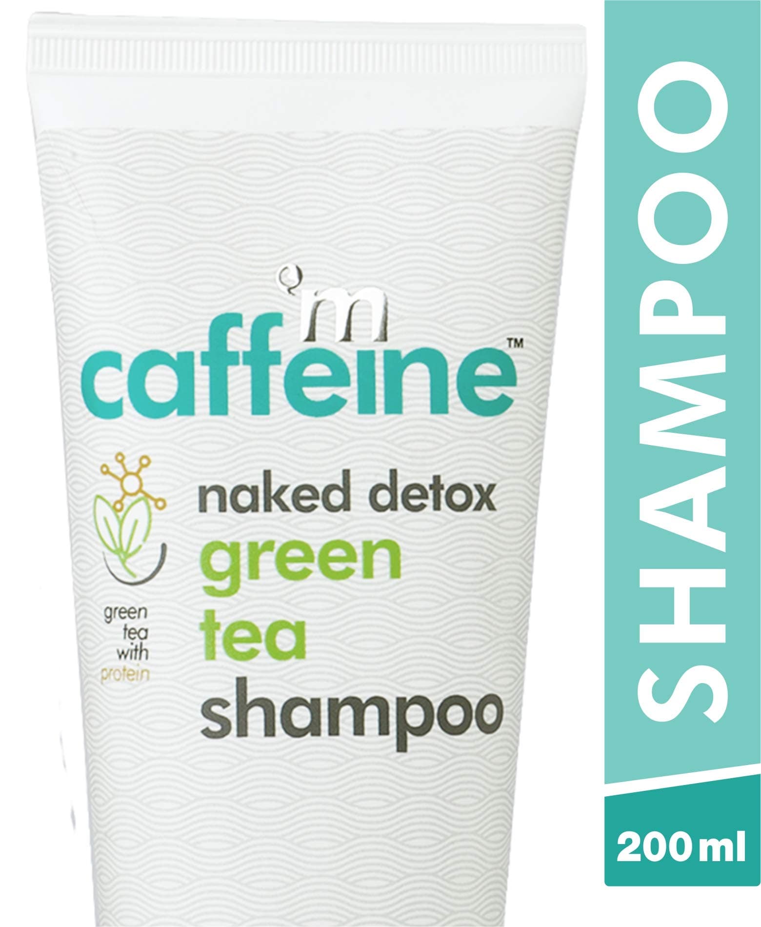 mCaffeine Naked Detox Green Tea Shampoo | Protein, Vitamin E | Hair Fall Control | All Hair | SLS & Paraben Free | 200 ml