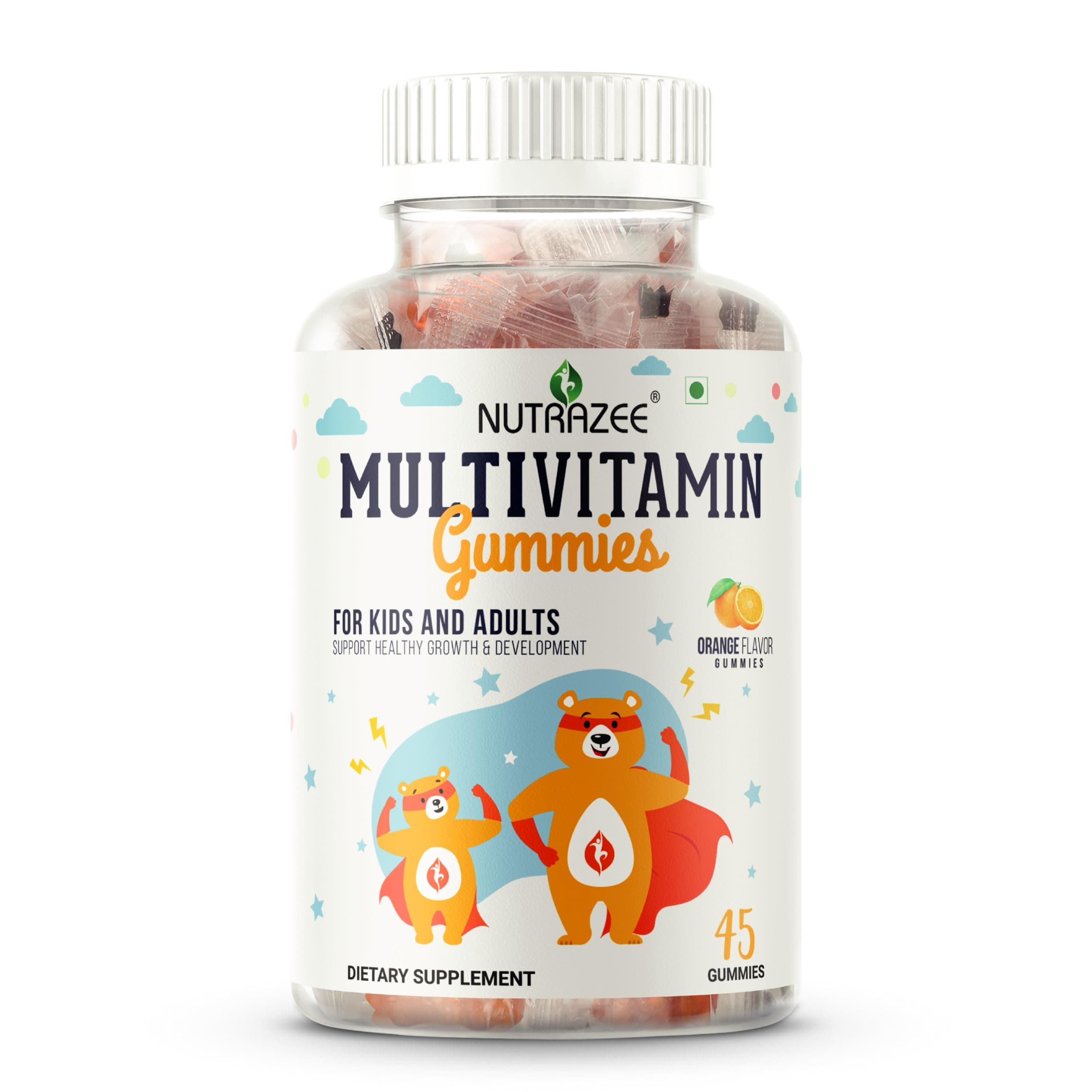 Complete Multivitamin Vegetarian Gummies for Kids, Teenagers, Men, Women, Adults With Essential Vitamins, 45 Gummy Bears