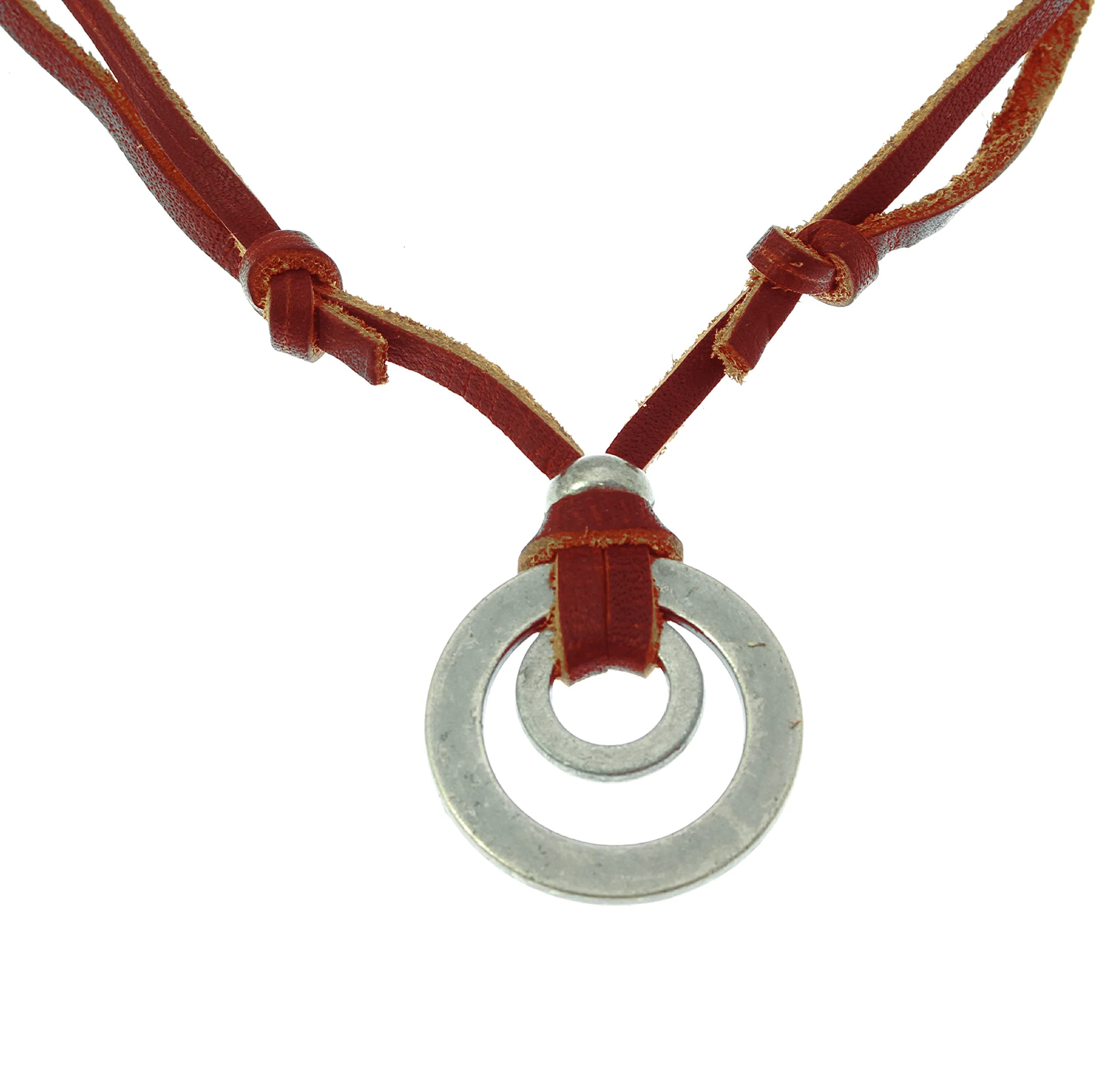 beneriniSurfer Cord Necklace with Carved Bone Pendant - Fully Adjustable